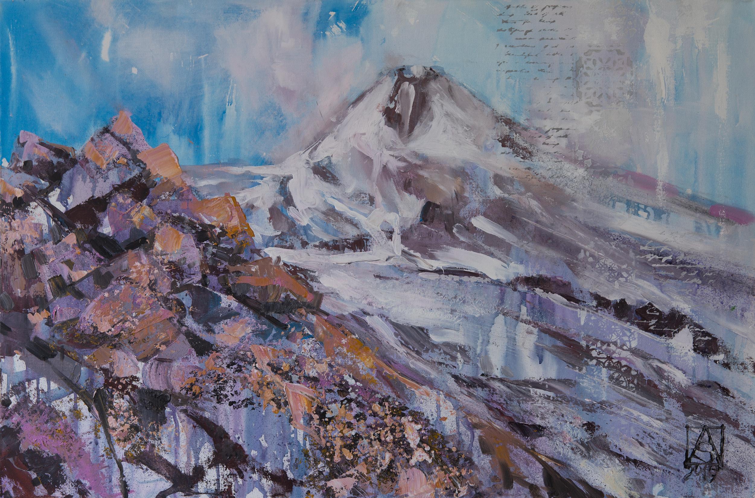 Anna Shesterikova Landscape Painting - Avachinsky Volcano (Kamchatka Peninsula)