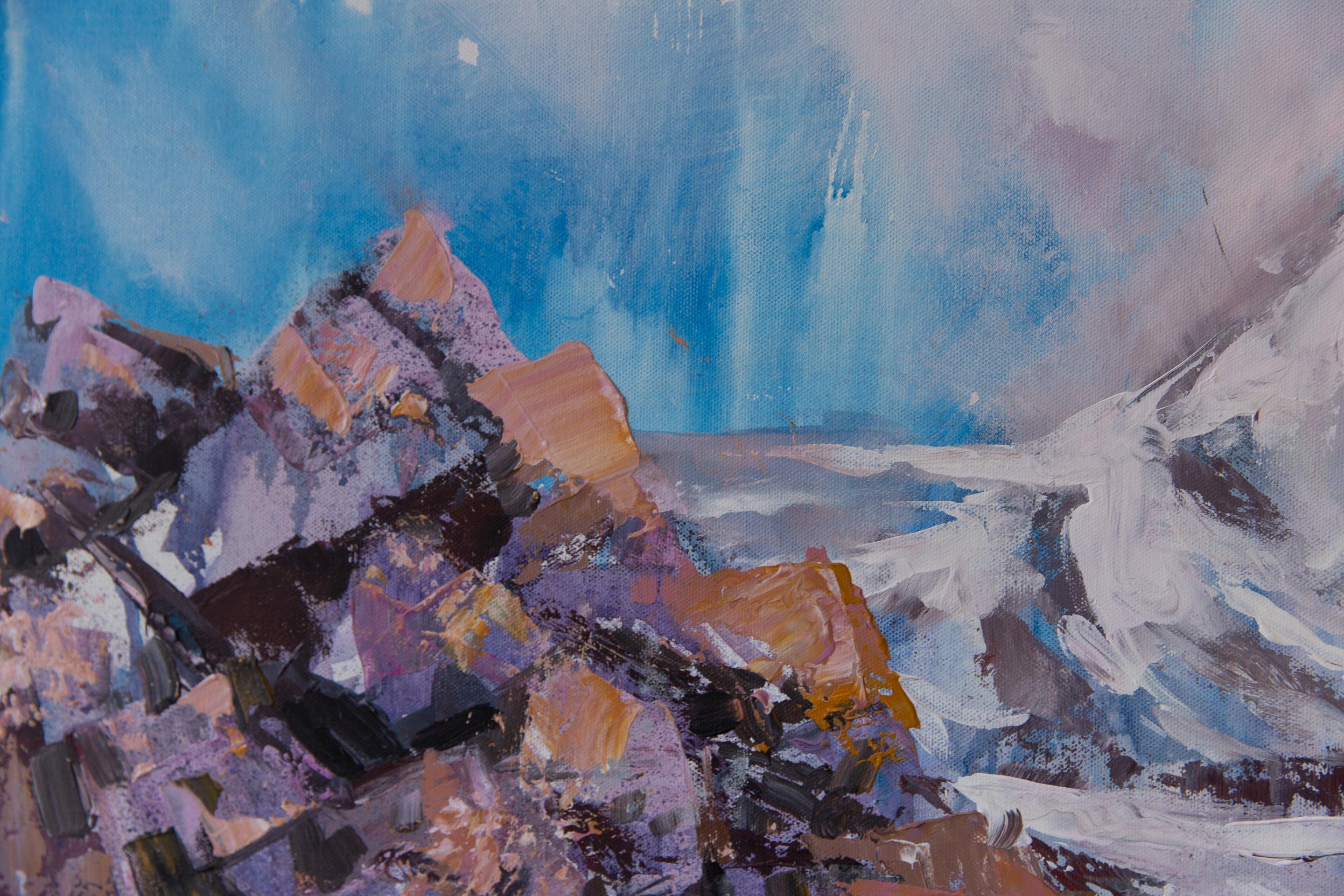 Avachinsky Volcano (Kamchatka Peninsula). Horizontal, impressionism For Sale 1