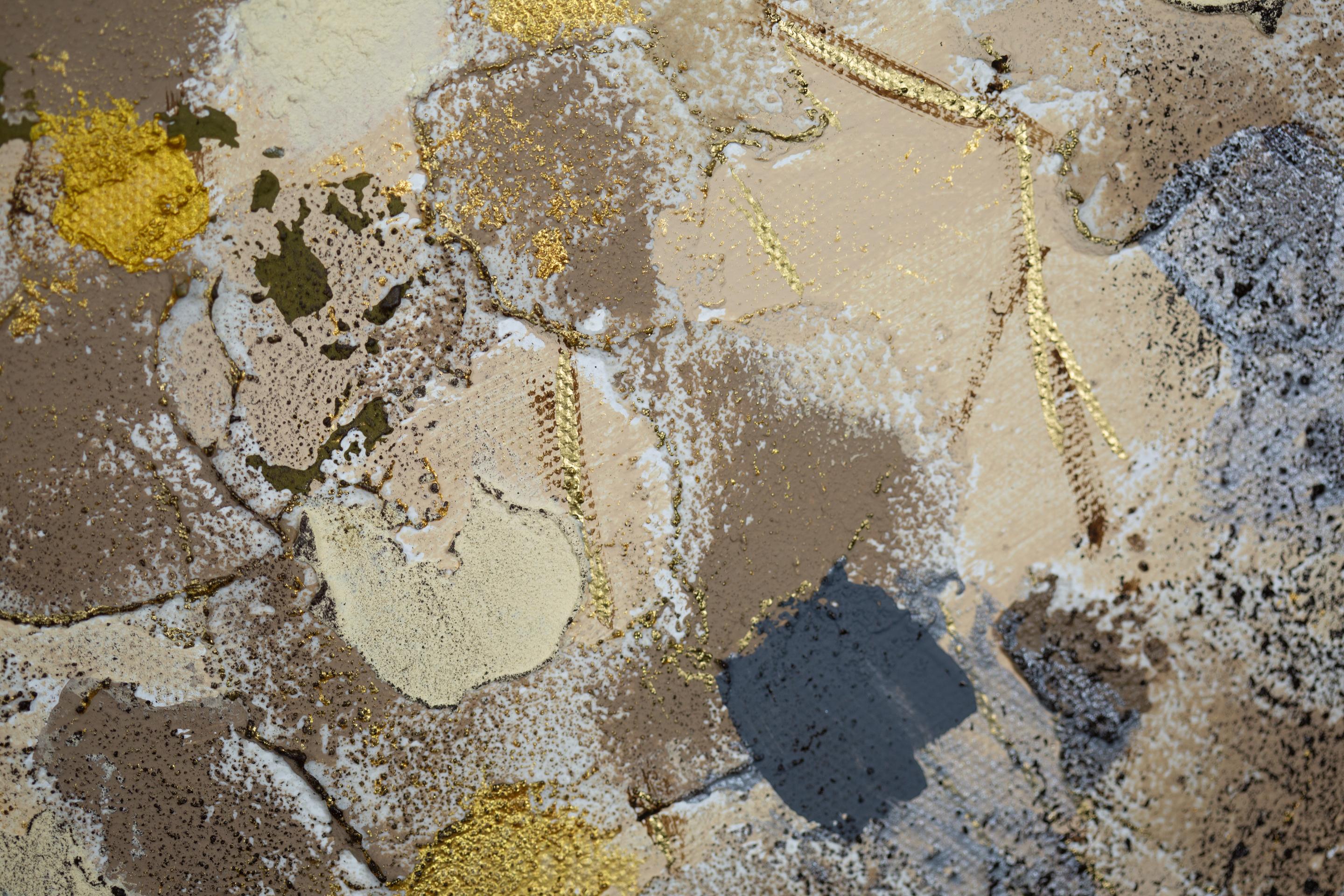 Awakening. Large, horizontal, tree, gold, modern semi-abstract, interior For Sale 4