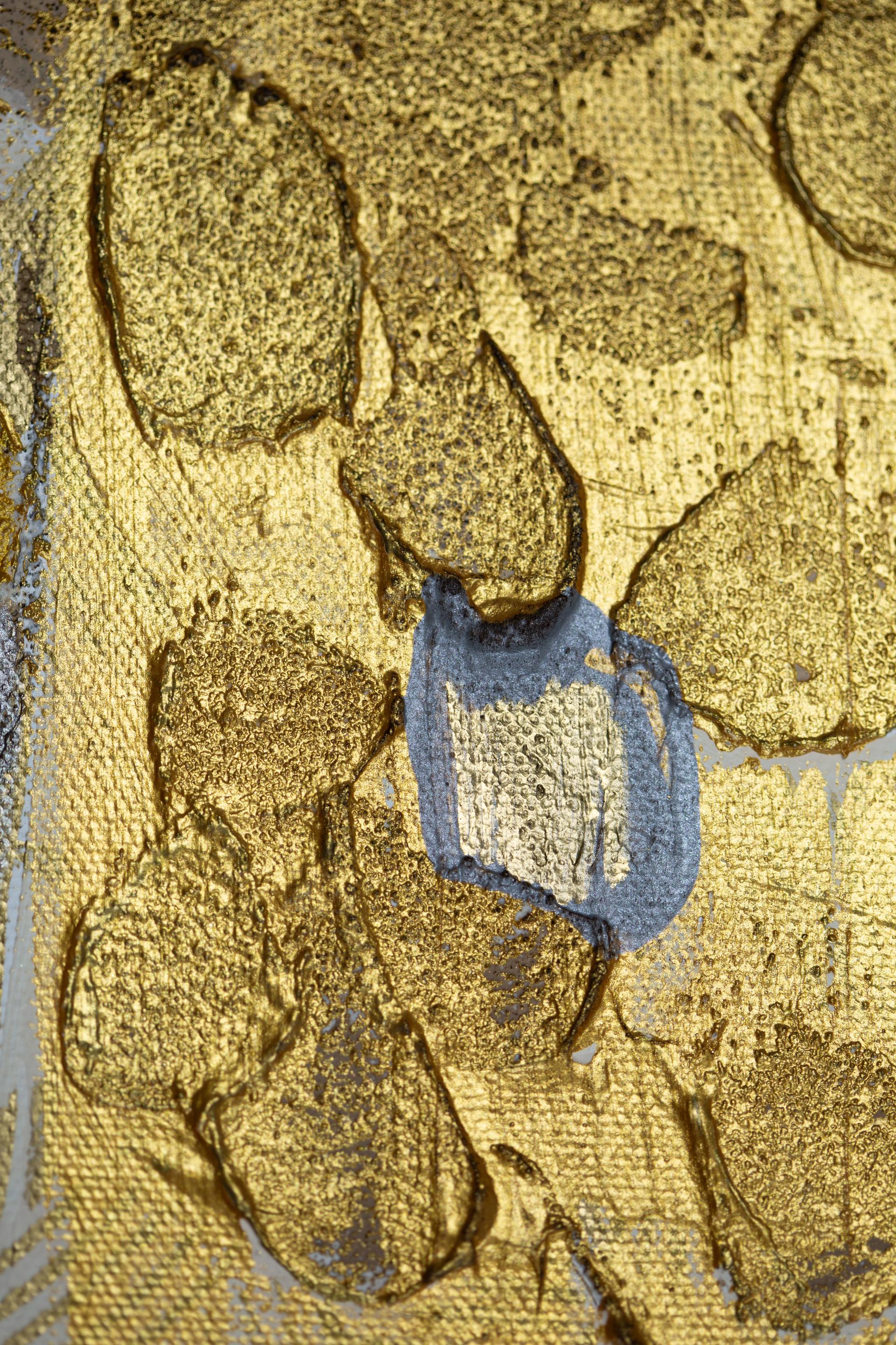 Despertar. Grande, horizontal, madera, oro, moderno semiabstracto. en venta 7