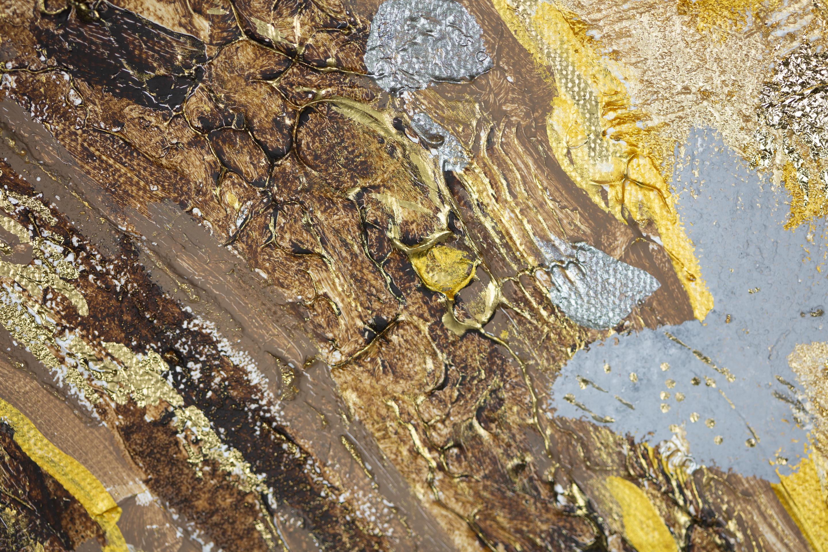 Despertar. Grande, horizontal, madera, oro, moderno semiabstracto. en venta 9