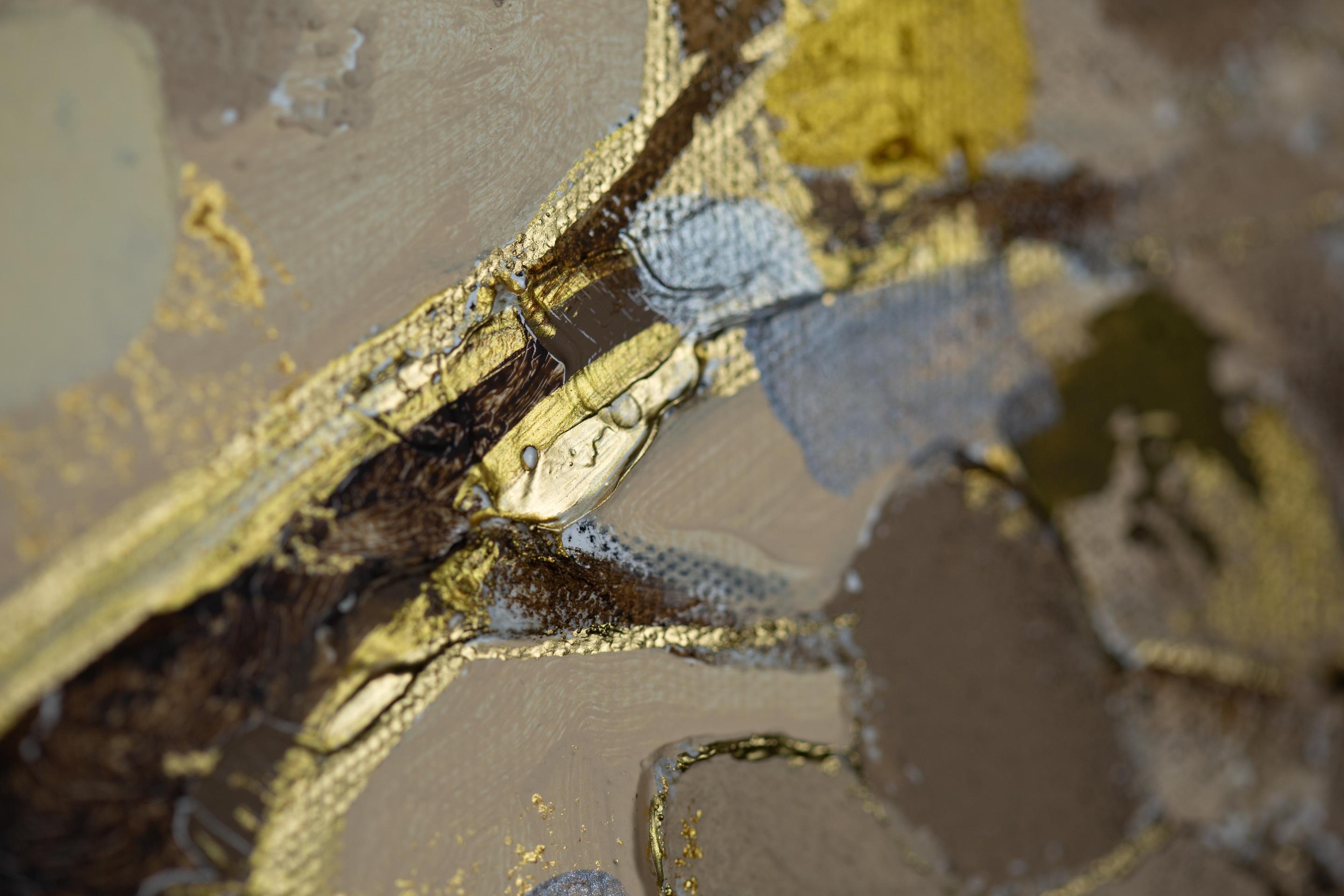 Despertar. Grande, horizontal, madera, oro, moderno semiabstracto. en venta 14