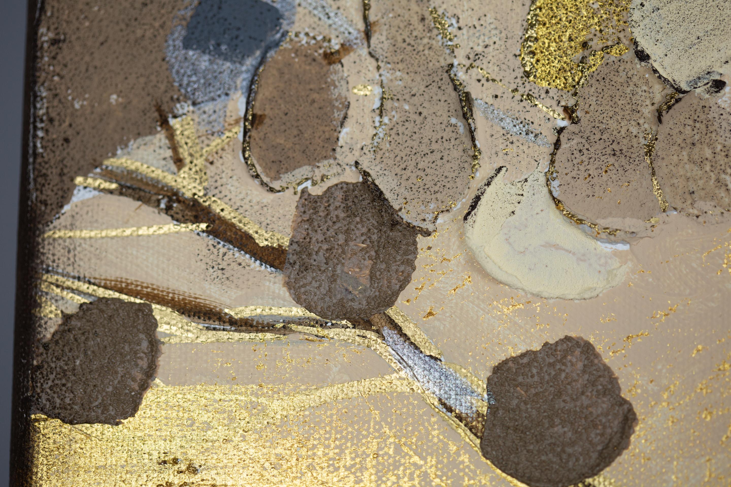 Despertar. Grande, horizontal, madera, oro, moderno semiabstracto. en venta 15