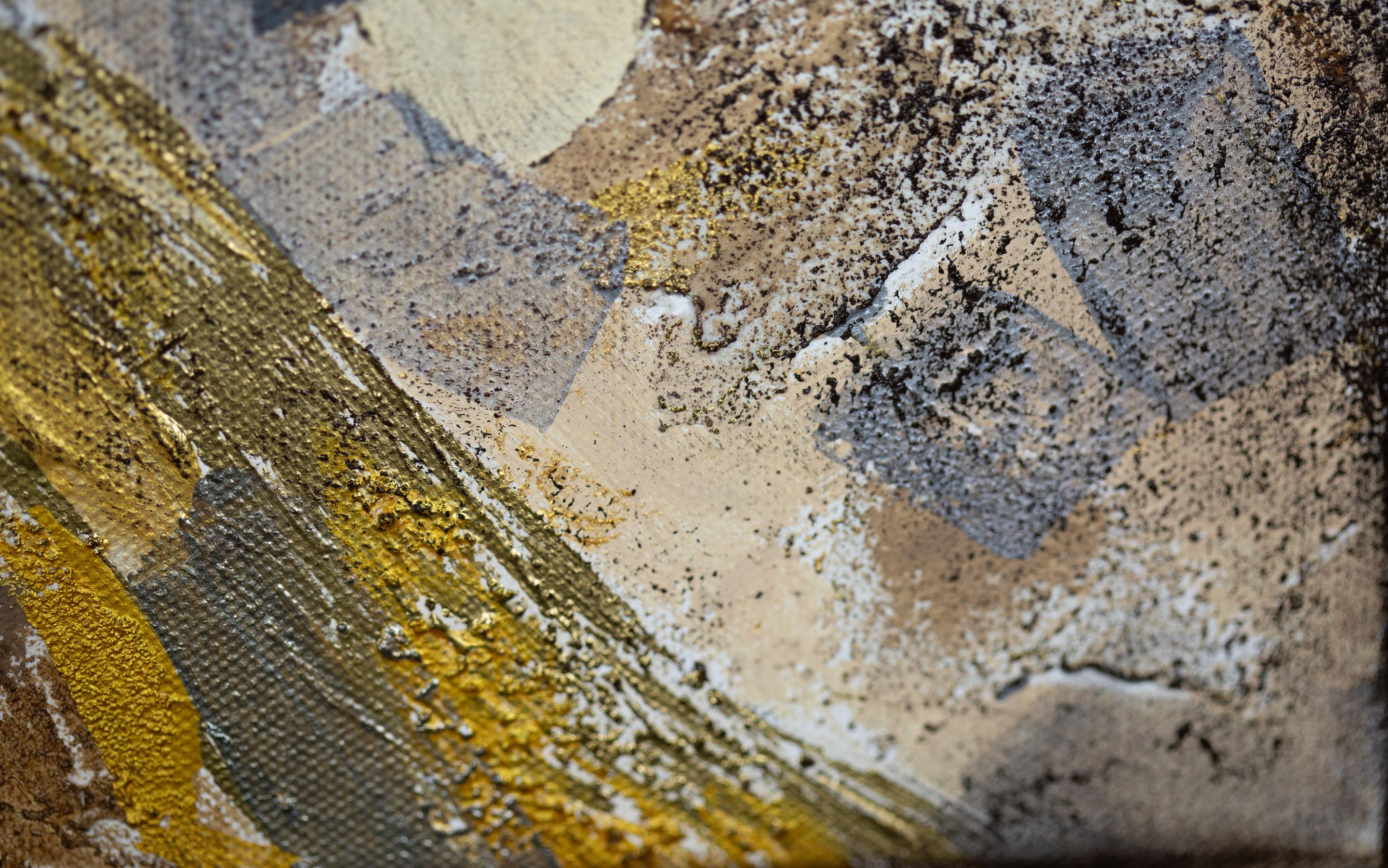 Despertar. Grande, horizontal, madera, oro, moderno semiabstracto. en venta 3