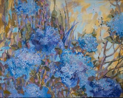 Azure Opulence. Hydrangea, floral, modern impressionism, luxury interiors, azure