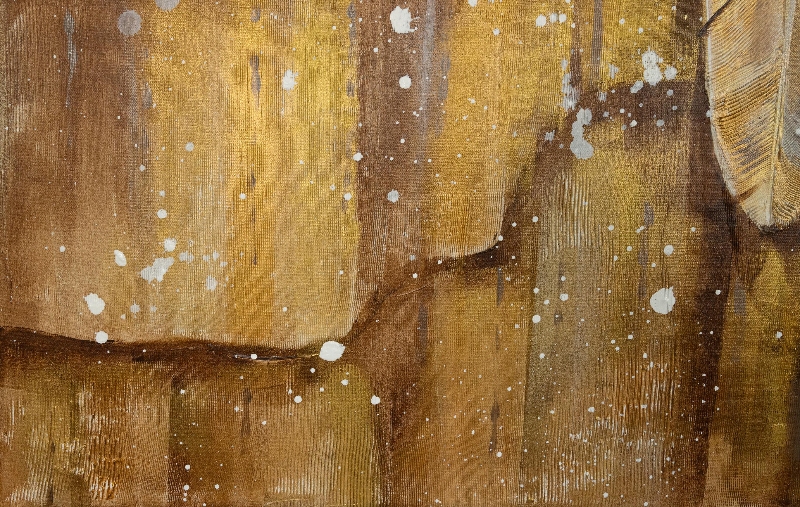 Uccello della prima neve. Semi-astratto, grande, orizzontale, per un interno moderno. in vendita 3