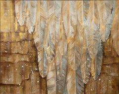 Uccello della prima neve. Semi-astratto, grande, orizzontale, per un interno moderno.