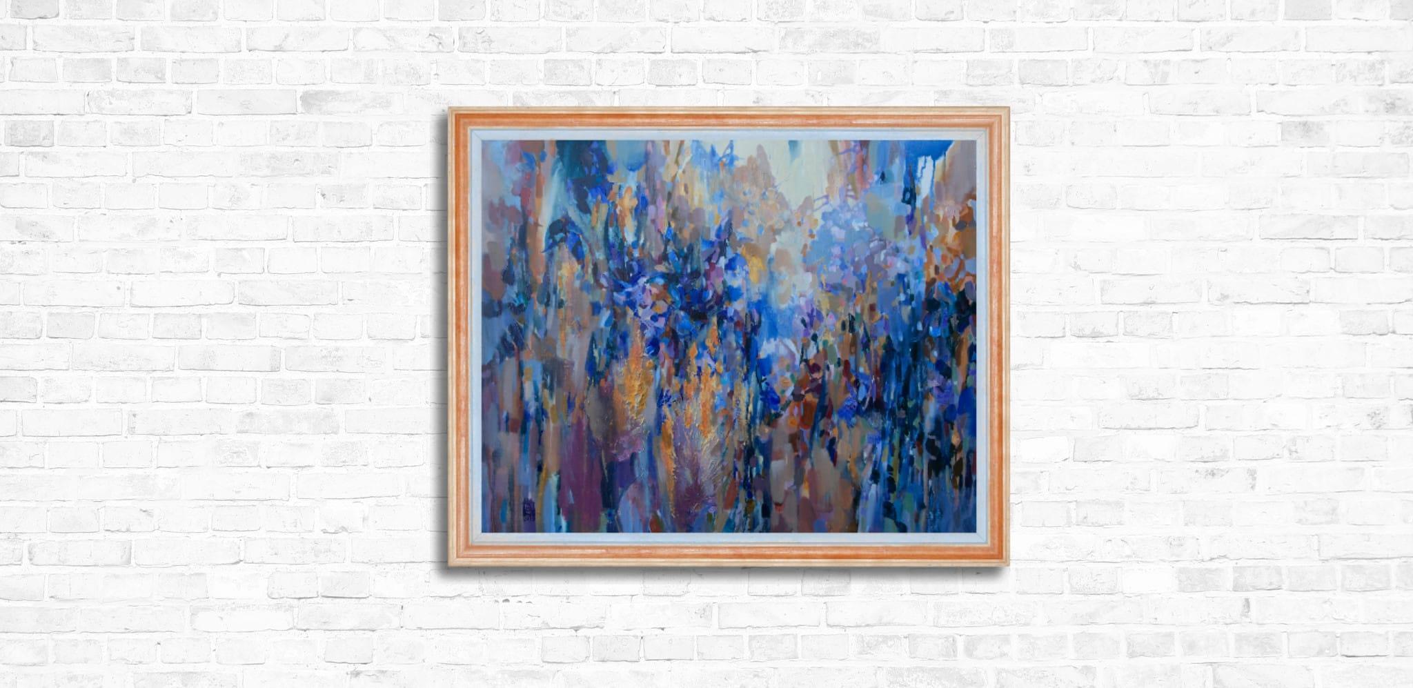 Humeur bleue. Horizontal, expressionnisme, impressionnisme, fleurs, intérieur en vente 8