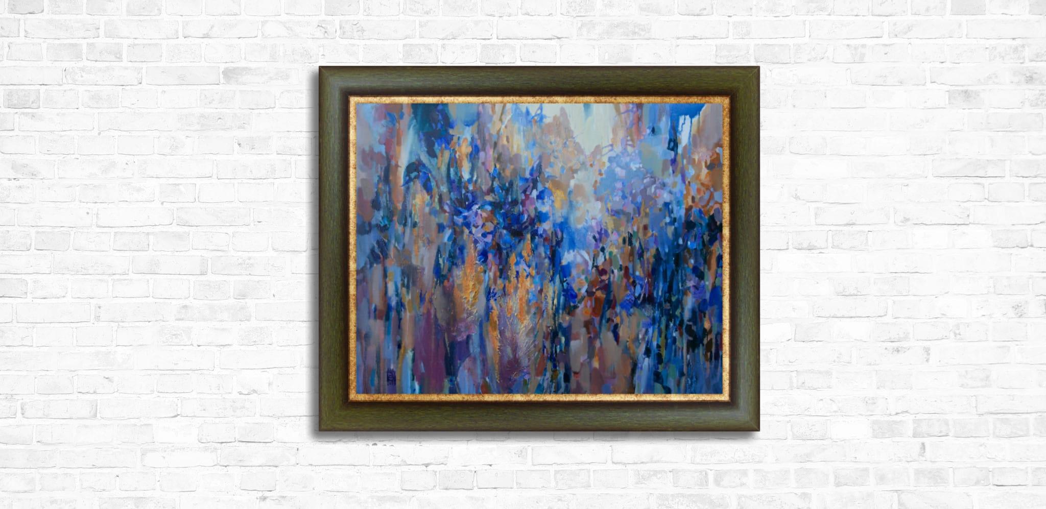 Humeur bleue. Horizontal, expressionnisme, impressionnisme, fleurs, intérieur en vente 11
