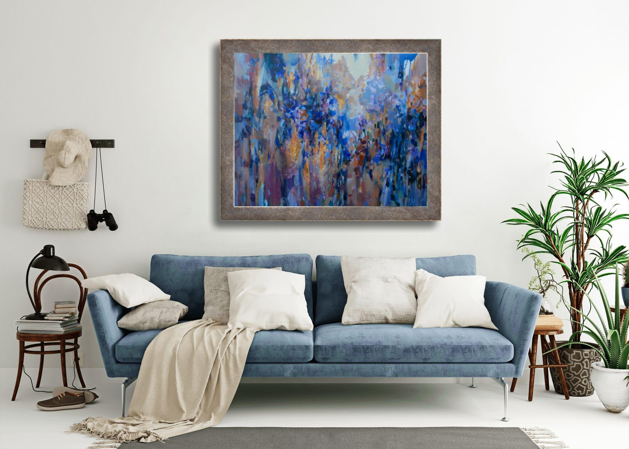 Humeur bleue. Horizontal, expressionnisme, impressionnisme, fleurs, intérieur en vente 12