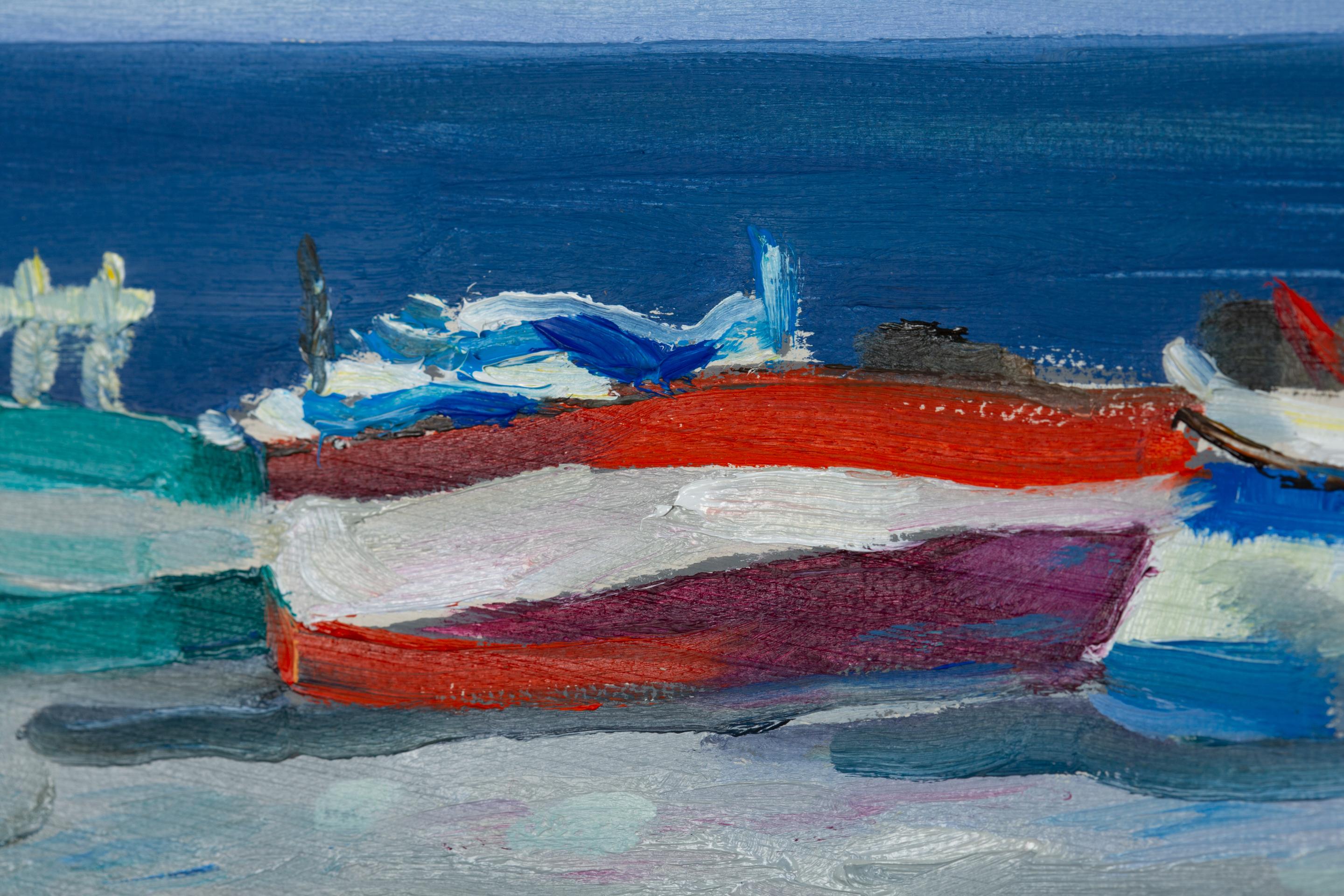 Boote am Strand von Ventimiglia. Meer, Boote, Sommer, Italien, Kleinformat im Angebot 6