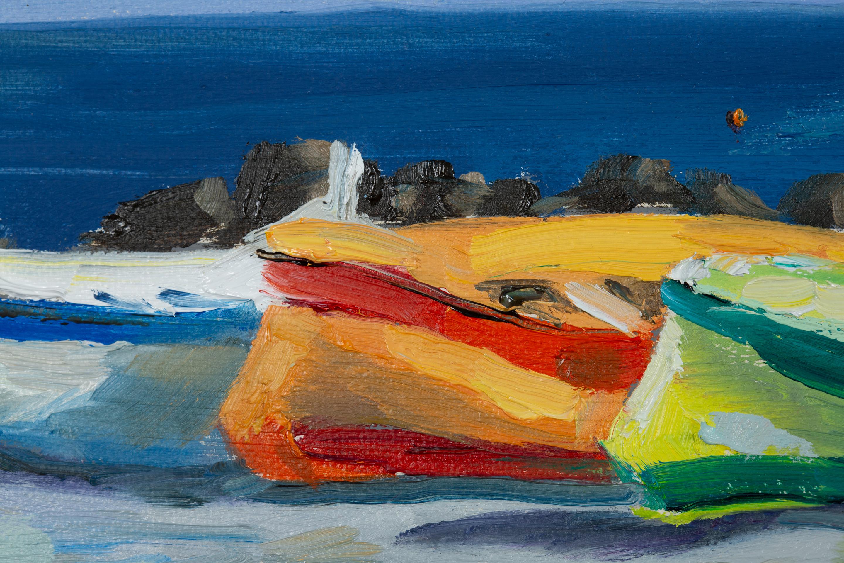 Boote am Strand von Ventimiglia. Meer, Boote, Sommer, Italien, Kleinformat im Angebot 8