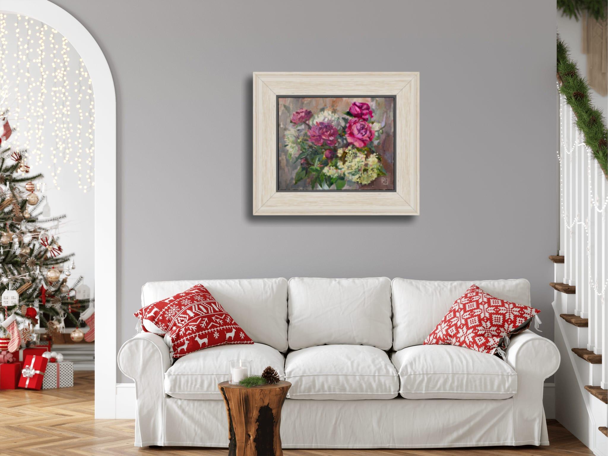Blumenstrauß aus Pfingstrosen und Holunderbeeren im Angebot 2