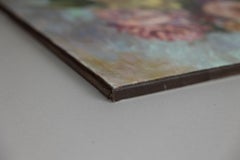 Bouquet. Rainy Day. Impressionism, oil, flowers, roses, still life.