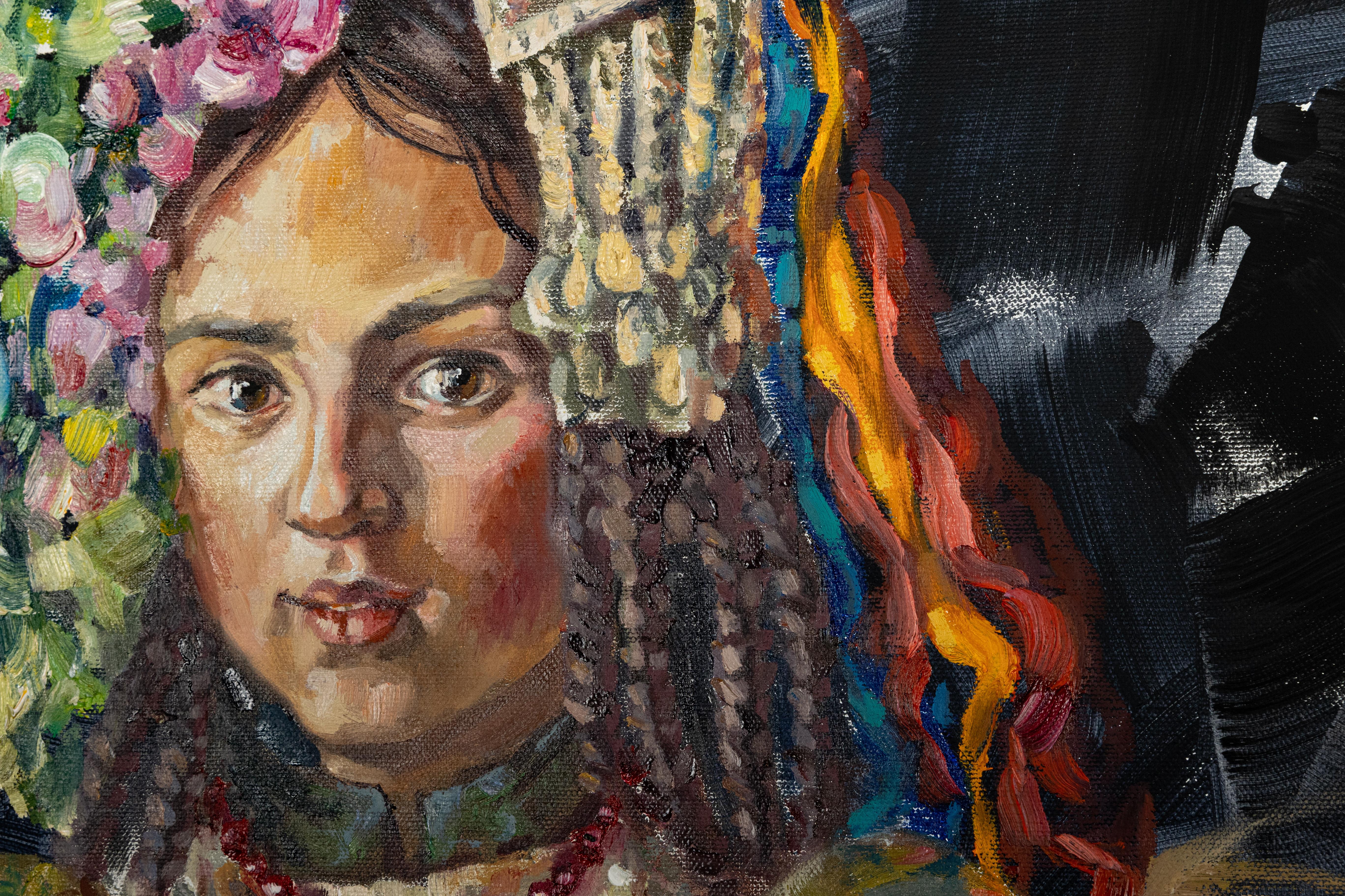 Brokpa. Portrait of a girl in national dress, vertical, India. For Sale 5