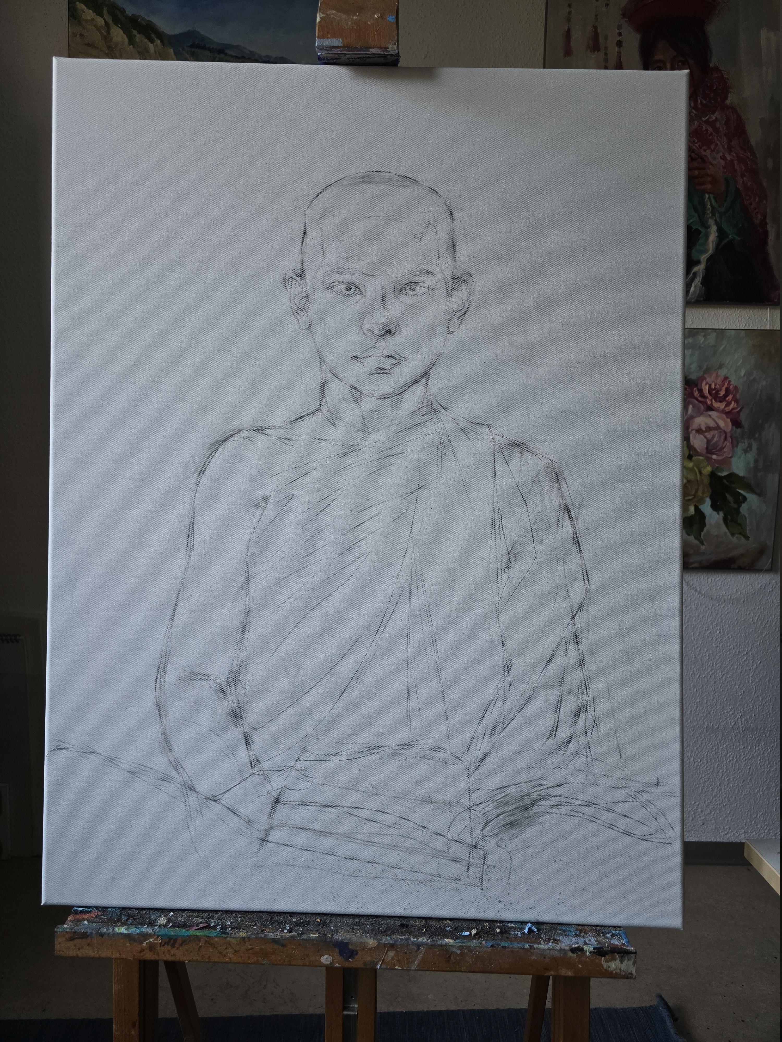 Novice bouddhiste d'une monastère tibétaine. Children, portrait, enfant, vertical en vente 13