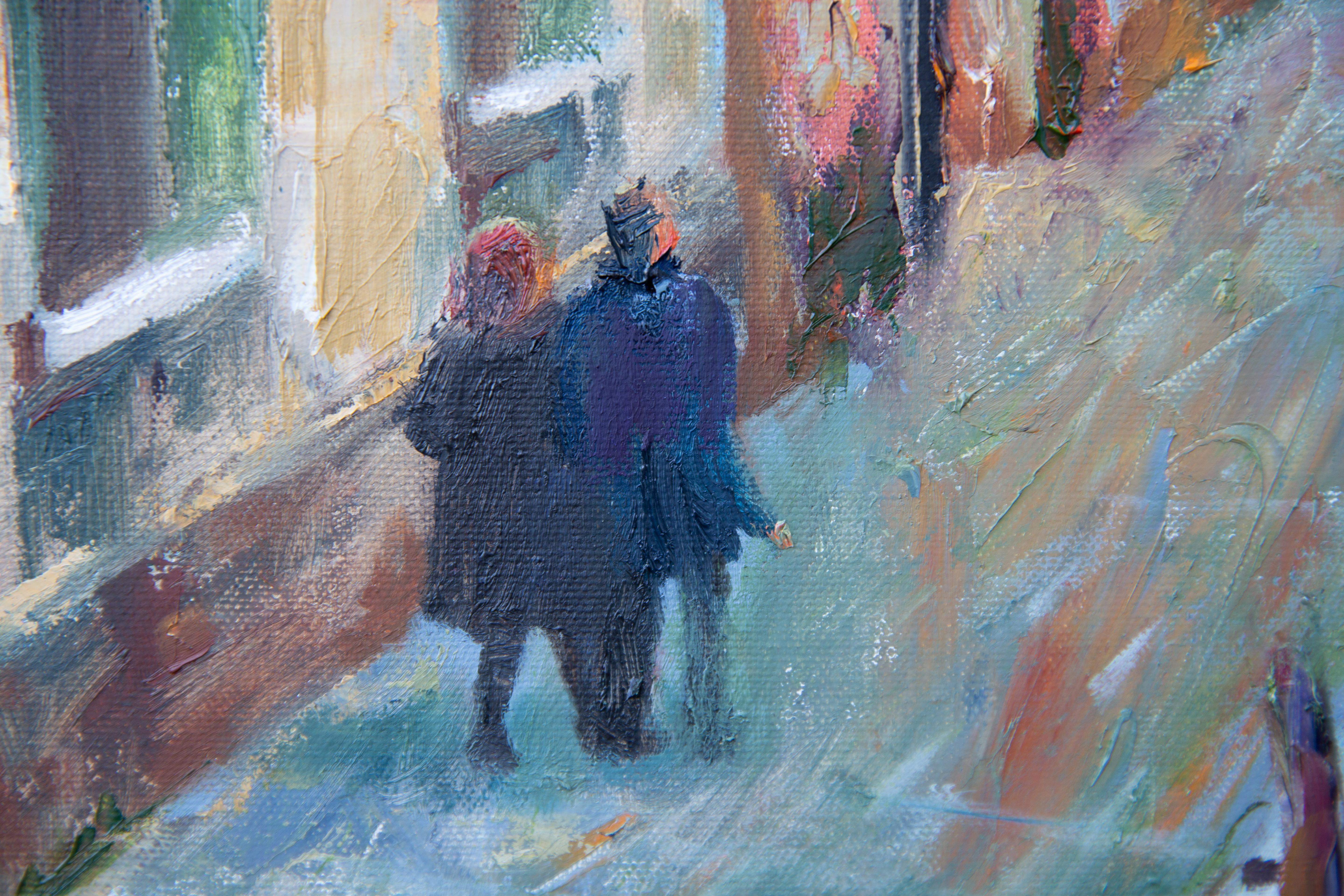 Channel in Venice. Vertical landscape, impressionism, canals, boats. For Sale 3
