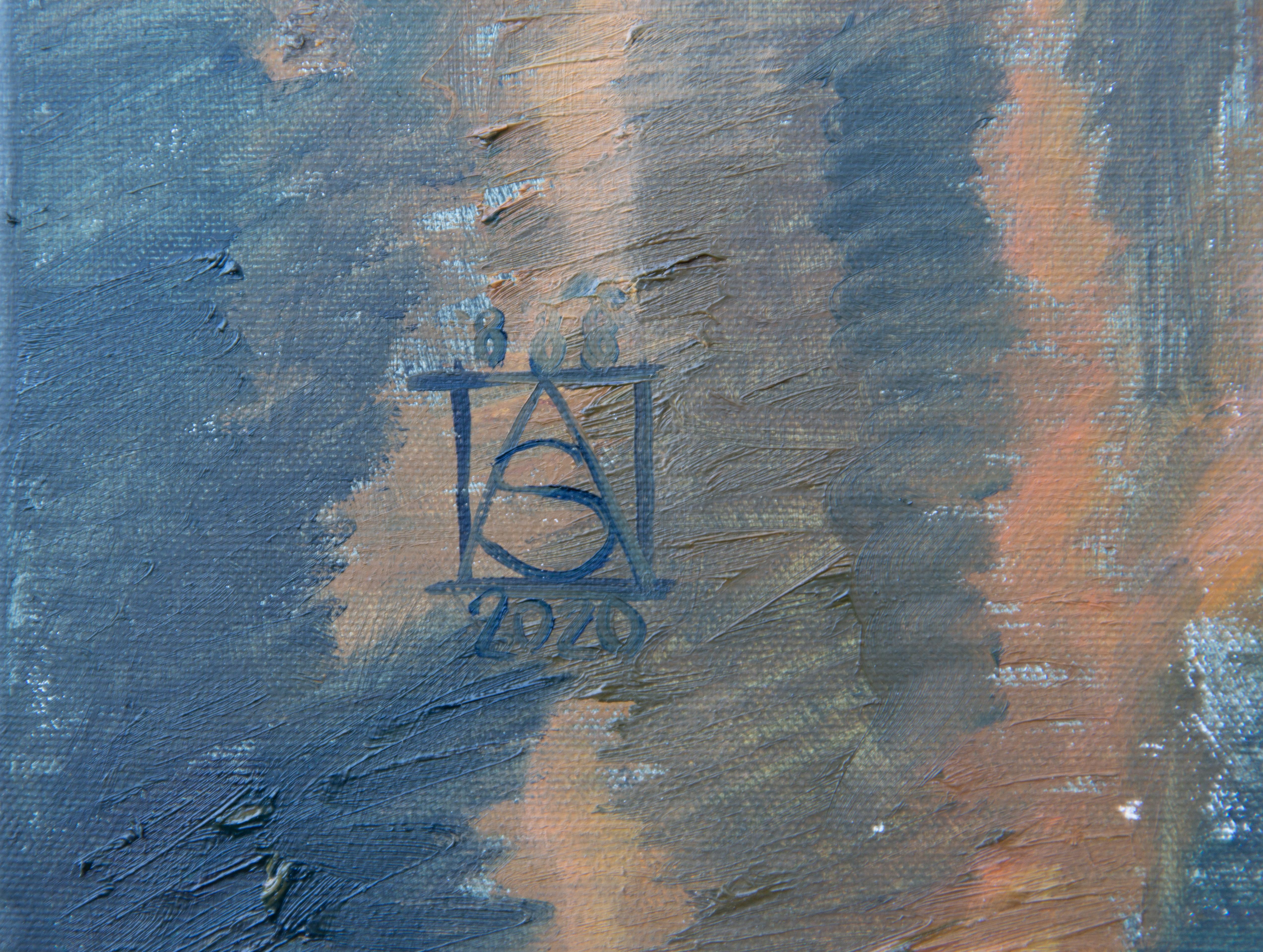 Channel in Venice. Vertical landscape, impressionism, canals, Italy, boats. For Sale 2