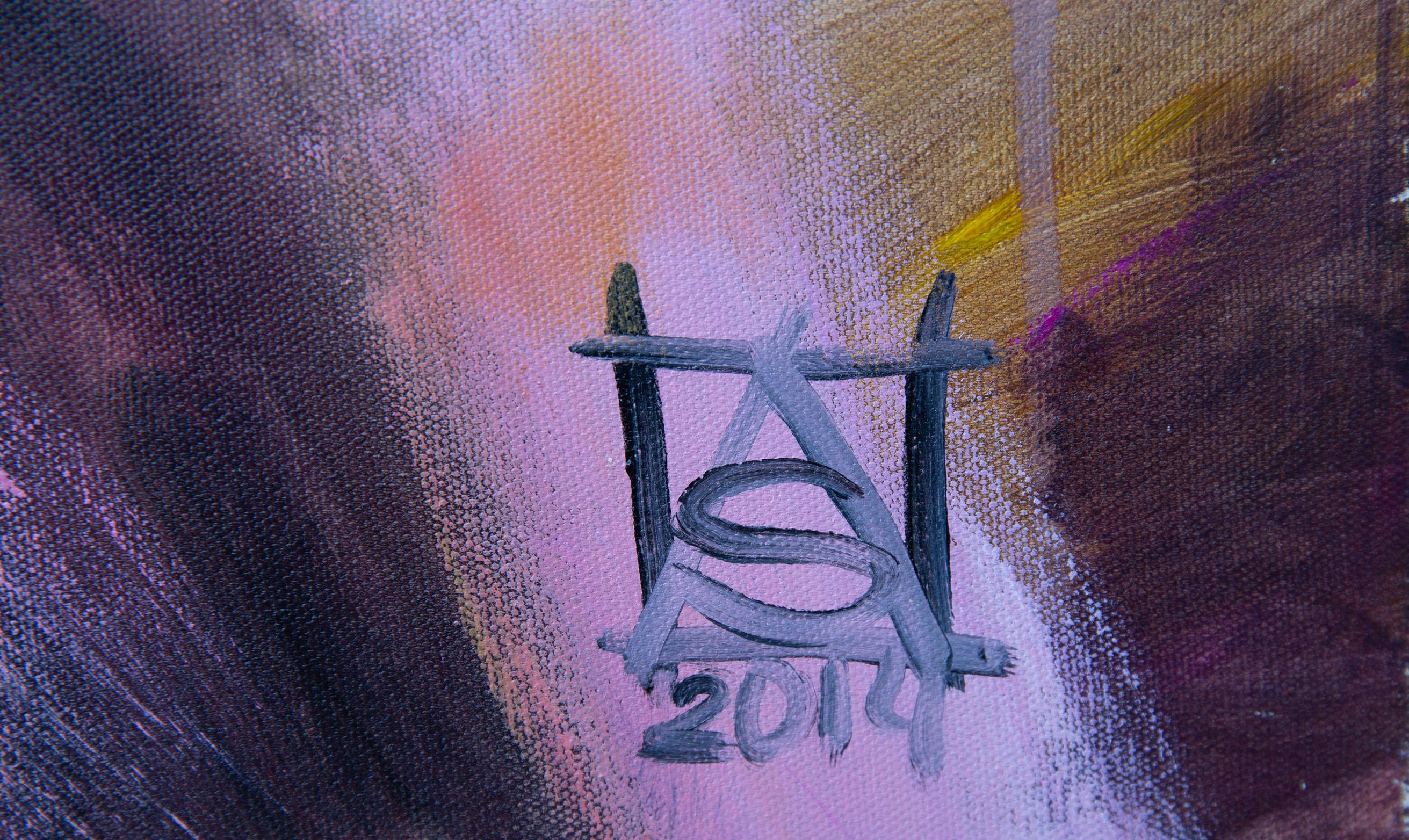 Cherry Blossom - Abstract Expressionist Painting by Anna Shesterikova