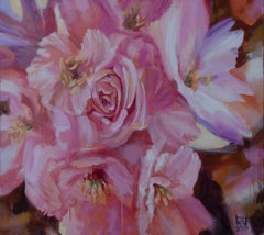 Cherry Blossom. Horizontal, large hyperrealism, cherry, flowers, interior