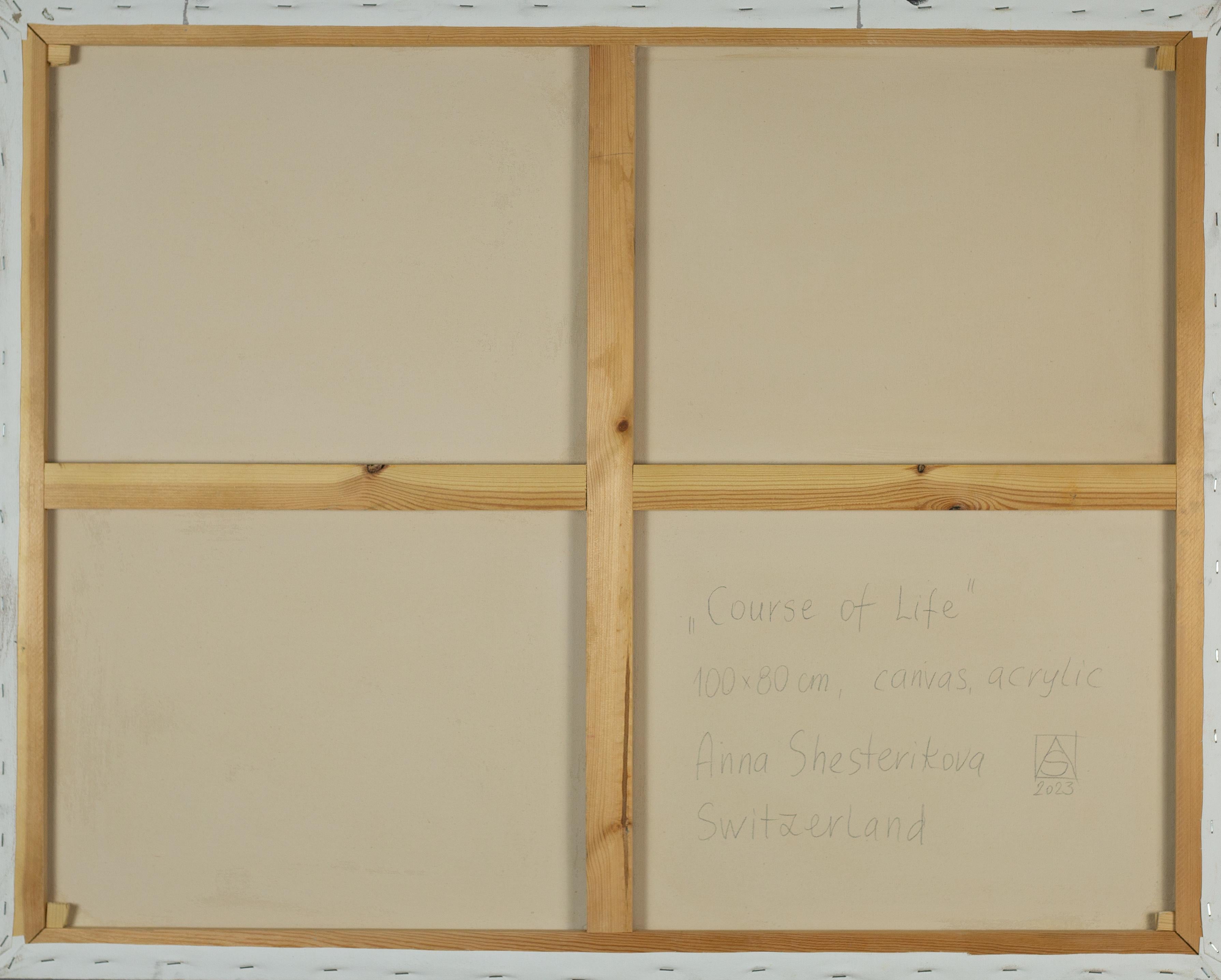 Course of Life. Acrylic painting, large format, horizontal, shoes. For Sale 8