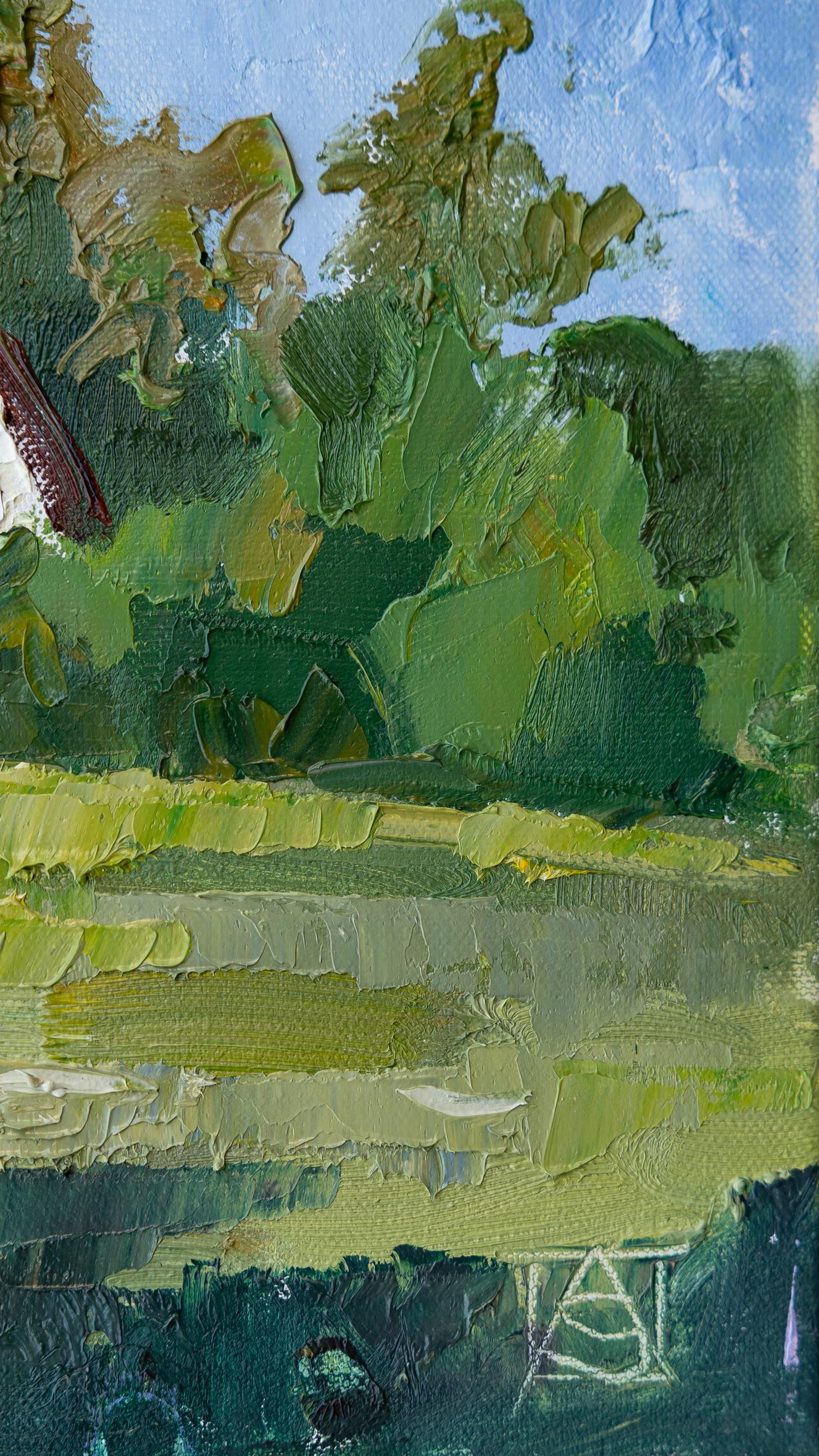 The picturesque painting “Cozy Pier” was painted in Austria on Lake Constance in July 2023. 

