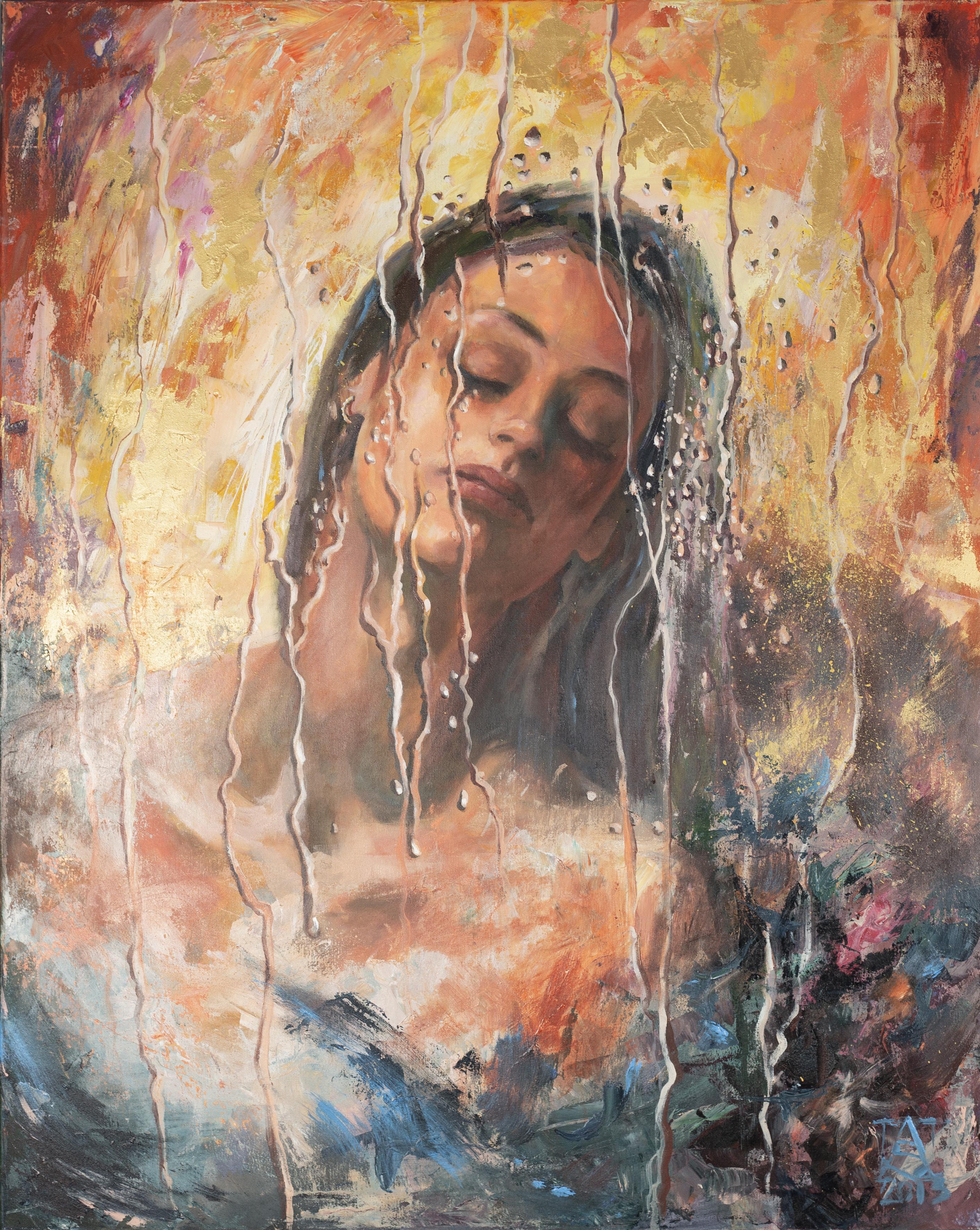 Anna Shesterikova Figurative Painting - Dreams. Through. Her