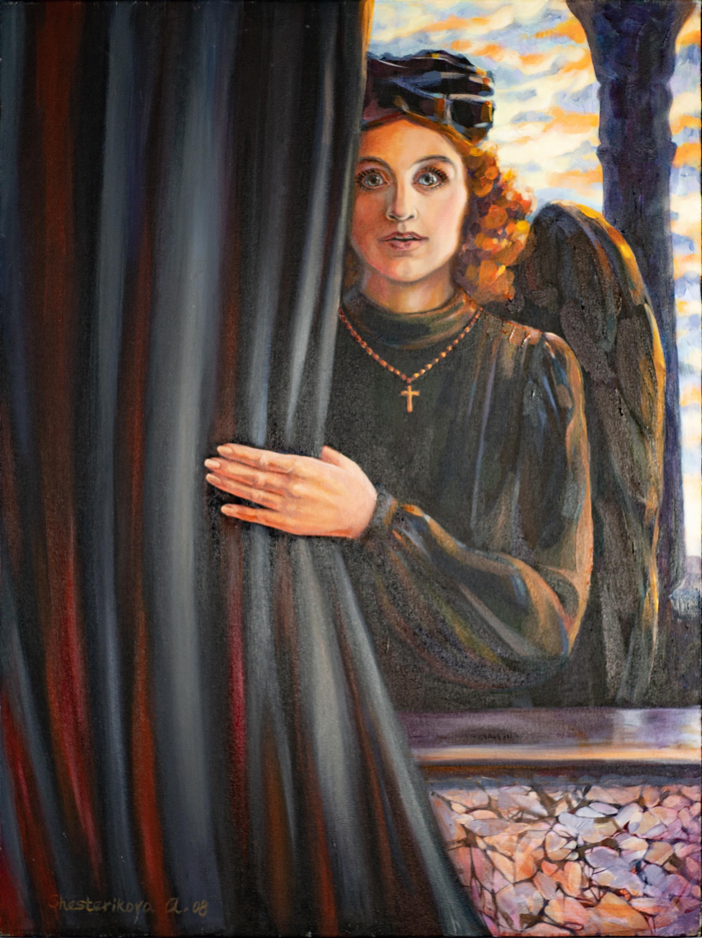 Anna Shesterikova Figurative Painting – Träume. Junger Engel