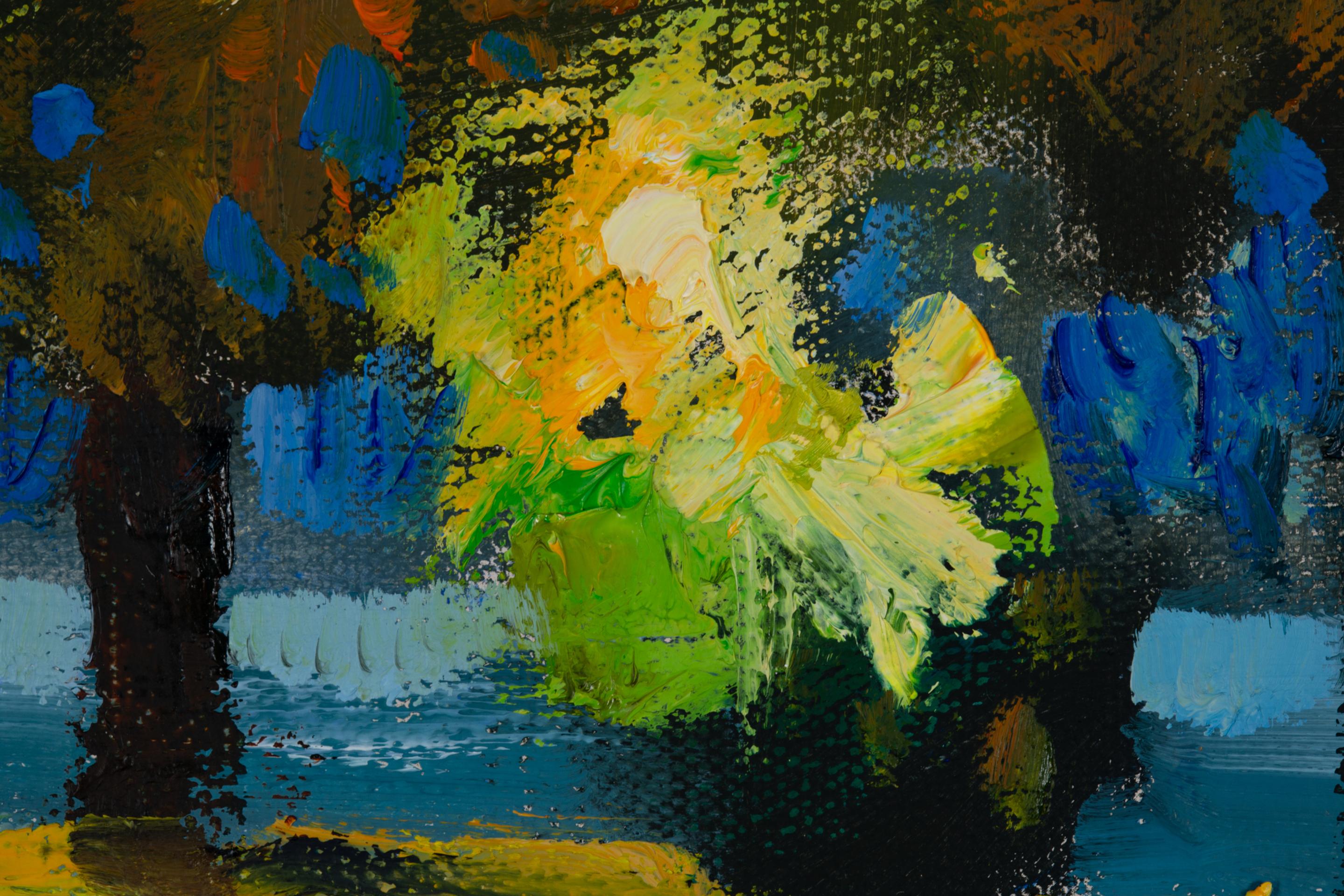 Evening in Porto. Lake Garda. Landscape, evening, horizontal, impressionism, oil 7