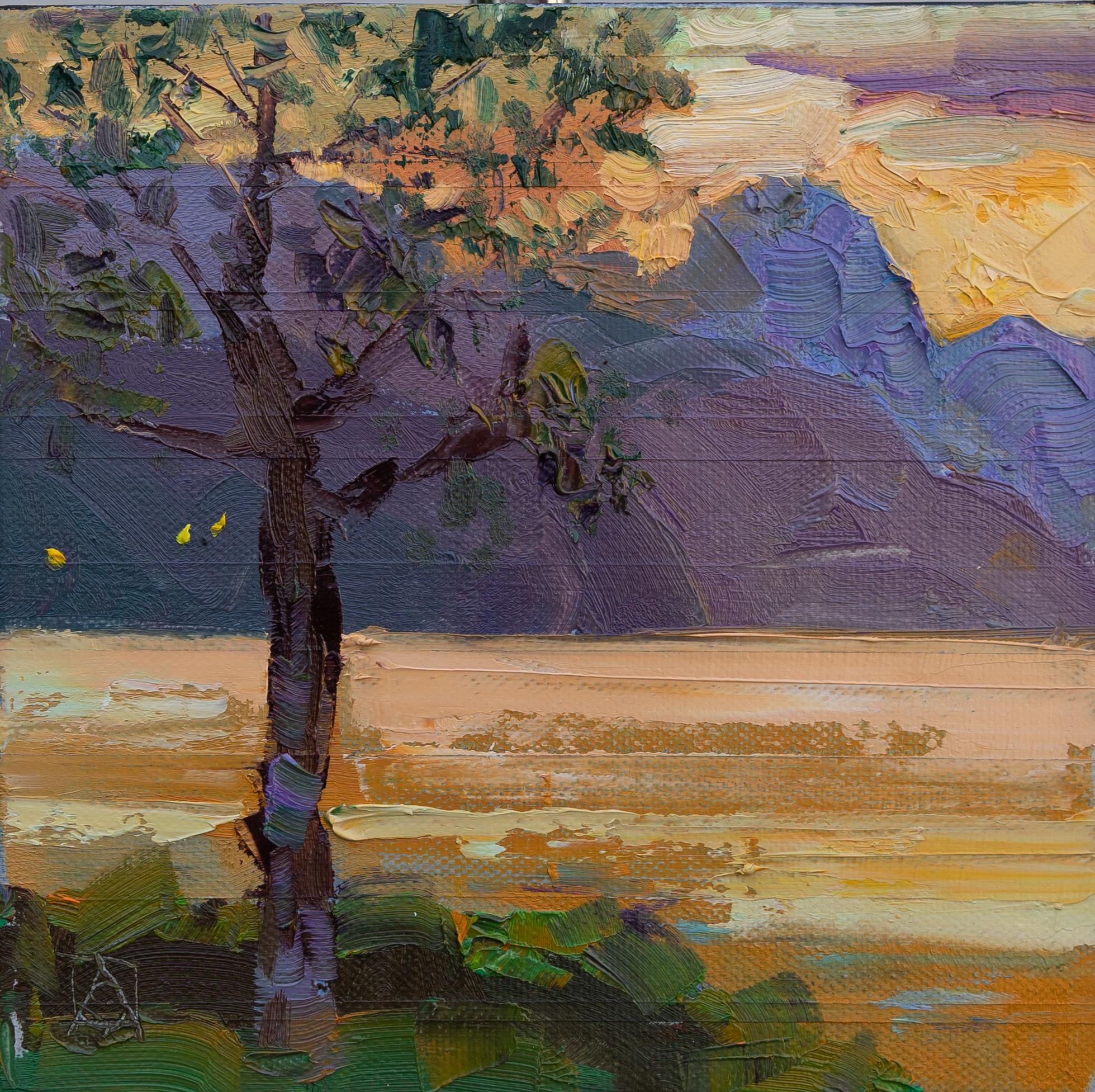 Anna Shesterikova Landscape Painting - First Lights