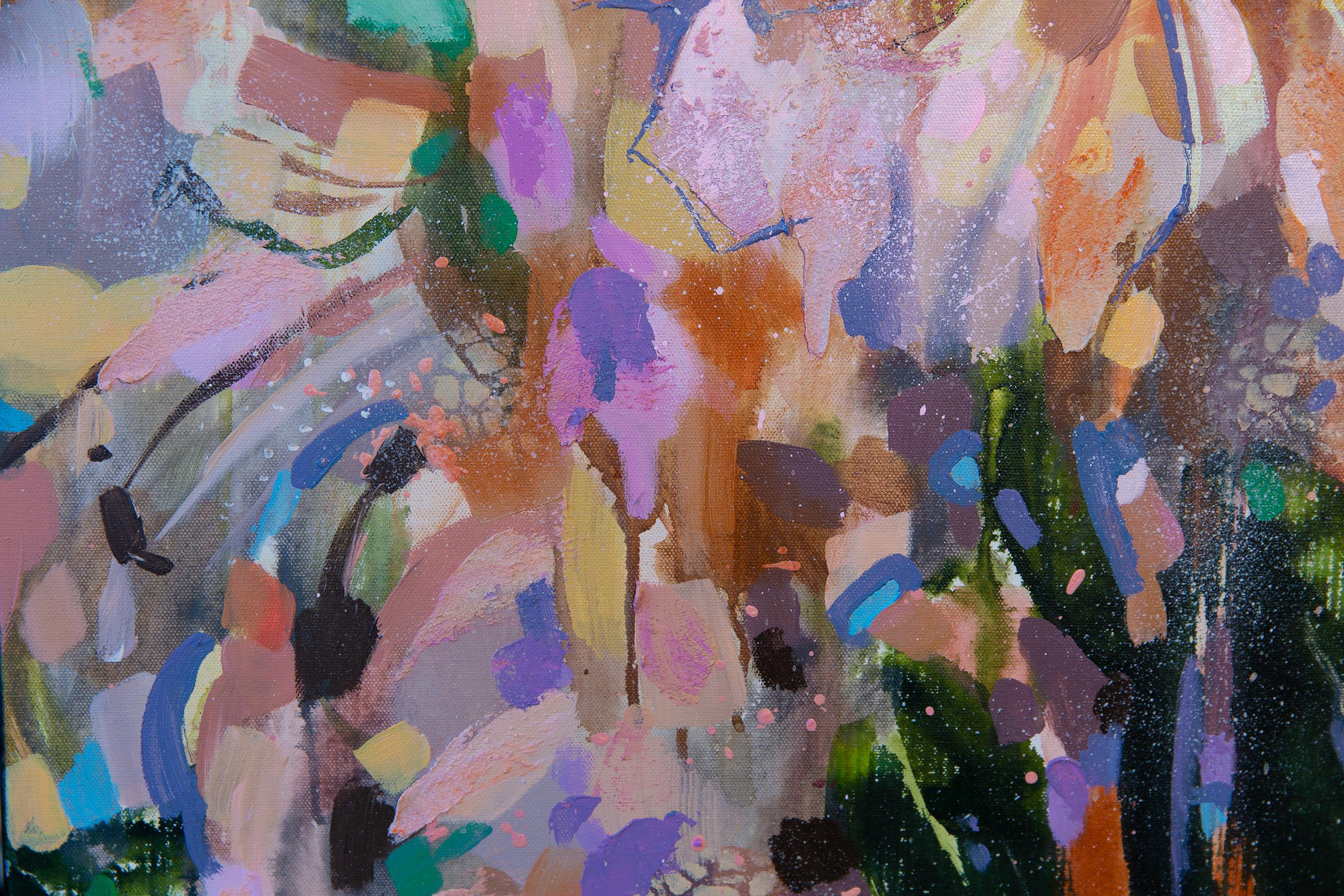 Blumenfantasie. Vertikal, Expressionismus, abstrakter Impressionismus, Blumen, Interi im Angebot 2