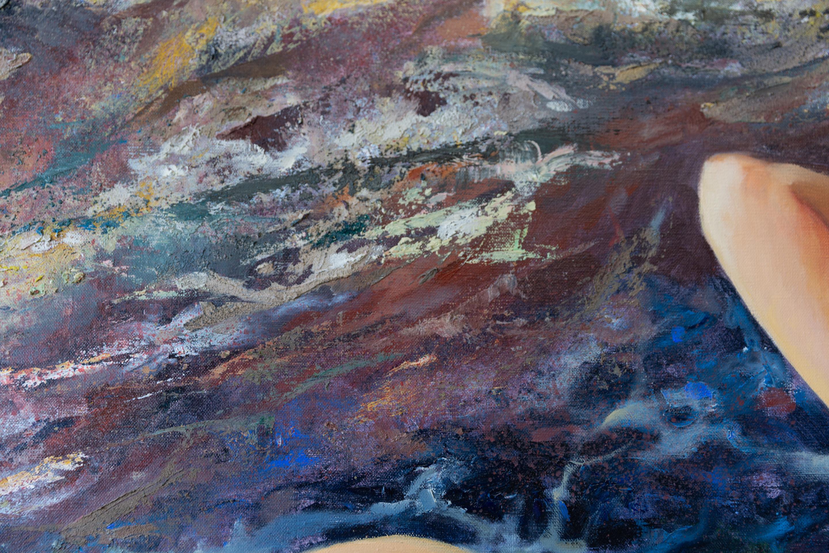 Fuerteventura. Acrylgemälde, groß, horizontal. . Aktmodell, figurativ im Angebot 6