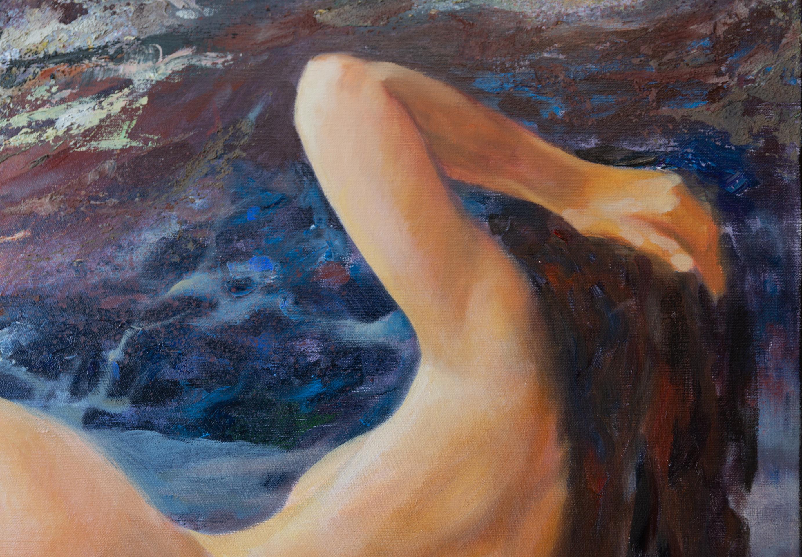 Fuerteventura. Acrylgemälde, groß, horizontal. . Aktmodell, figurativ im Angebot 1