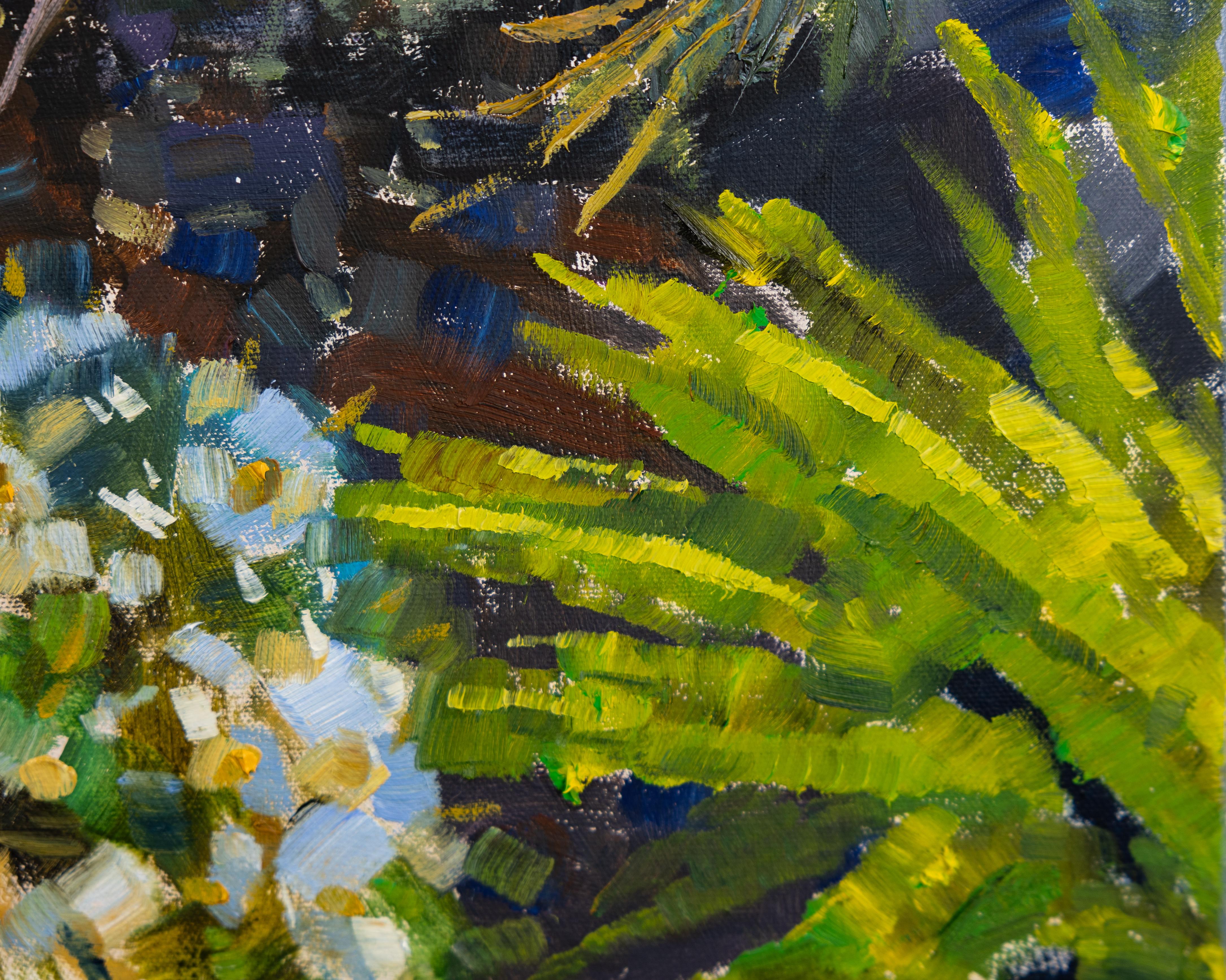 Gardens of Los Angeles. Landscape oil, flowers beauty house, California For Sale 1