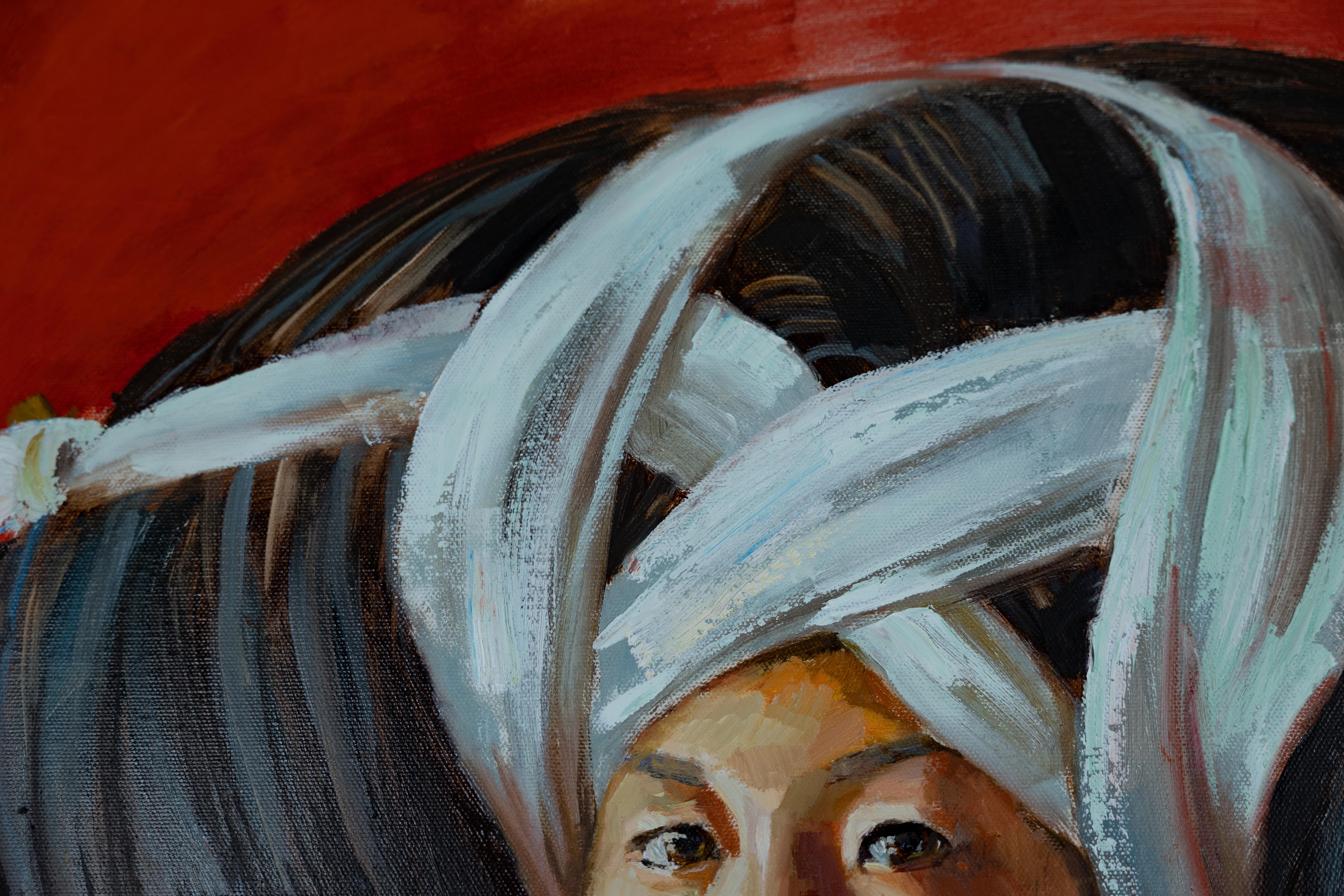 Ragazza della tribù Miao. Ritratto di un bambino in abito nazionale. Cina. Galleria d'arte in vendita 5