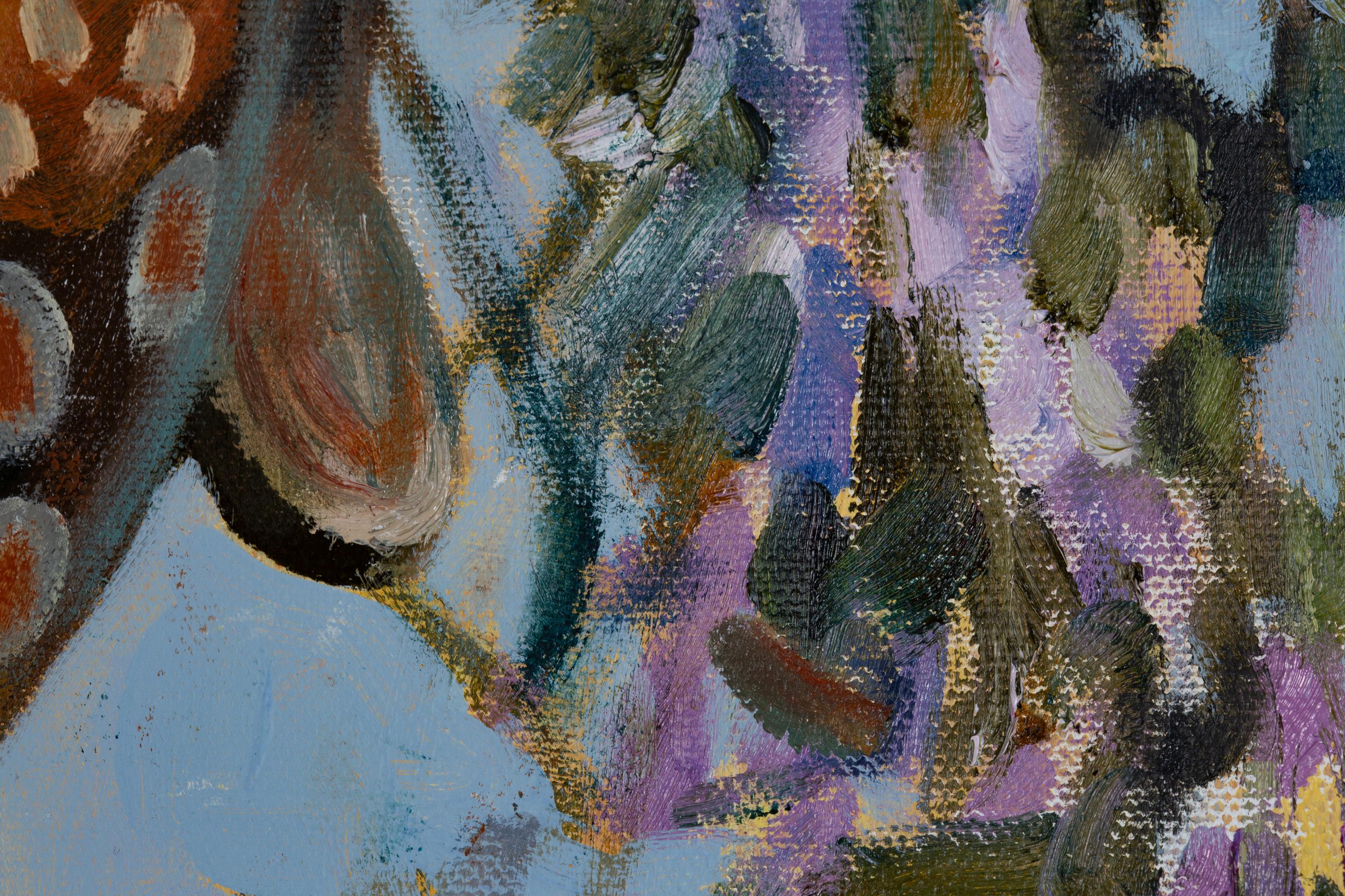 Girl from Surma People. Vertical, girl, portrait, oil painting, impressionism For Sale 9