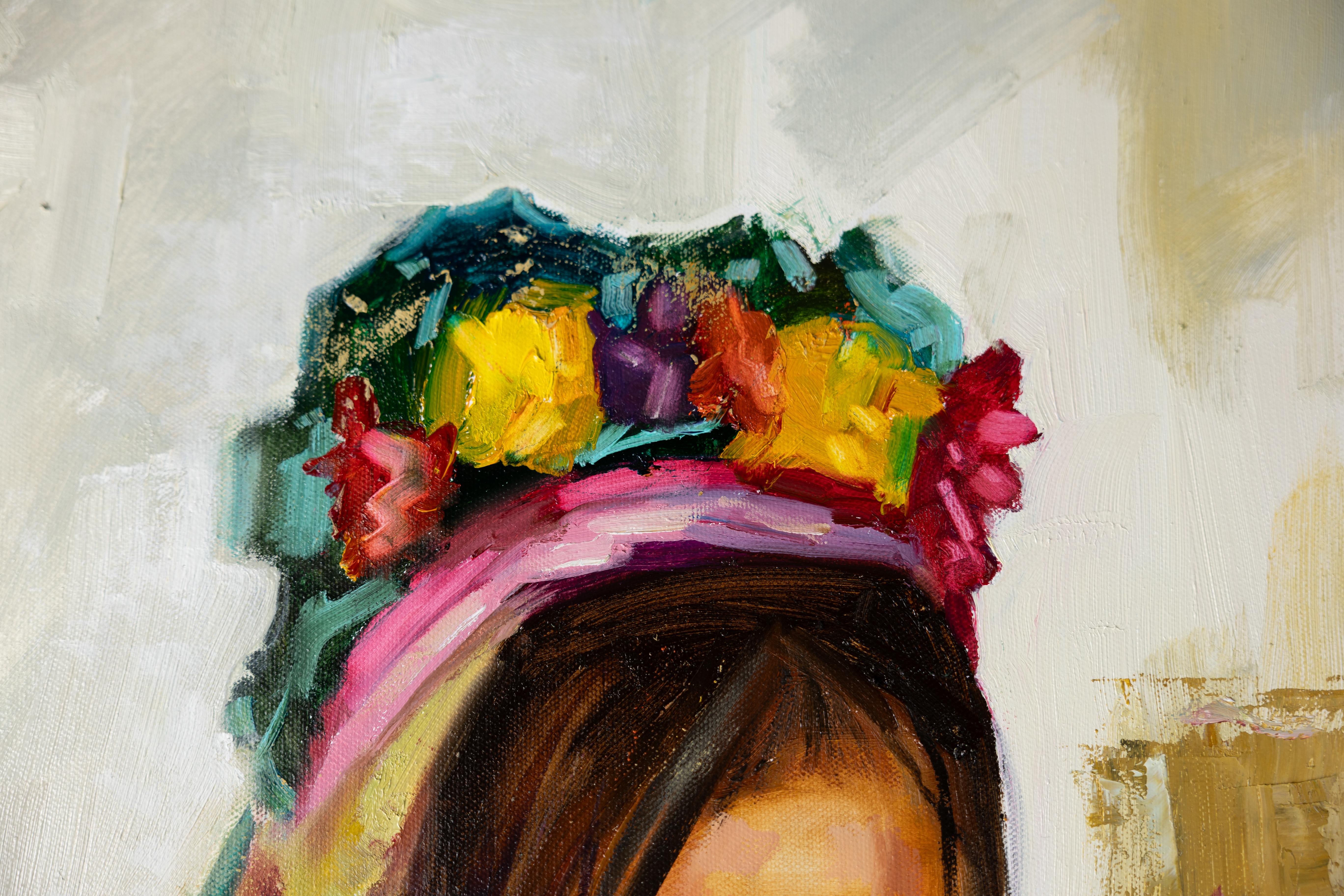 Girl from the Karen people. Portrait of a child. National costume. For Sale 6
