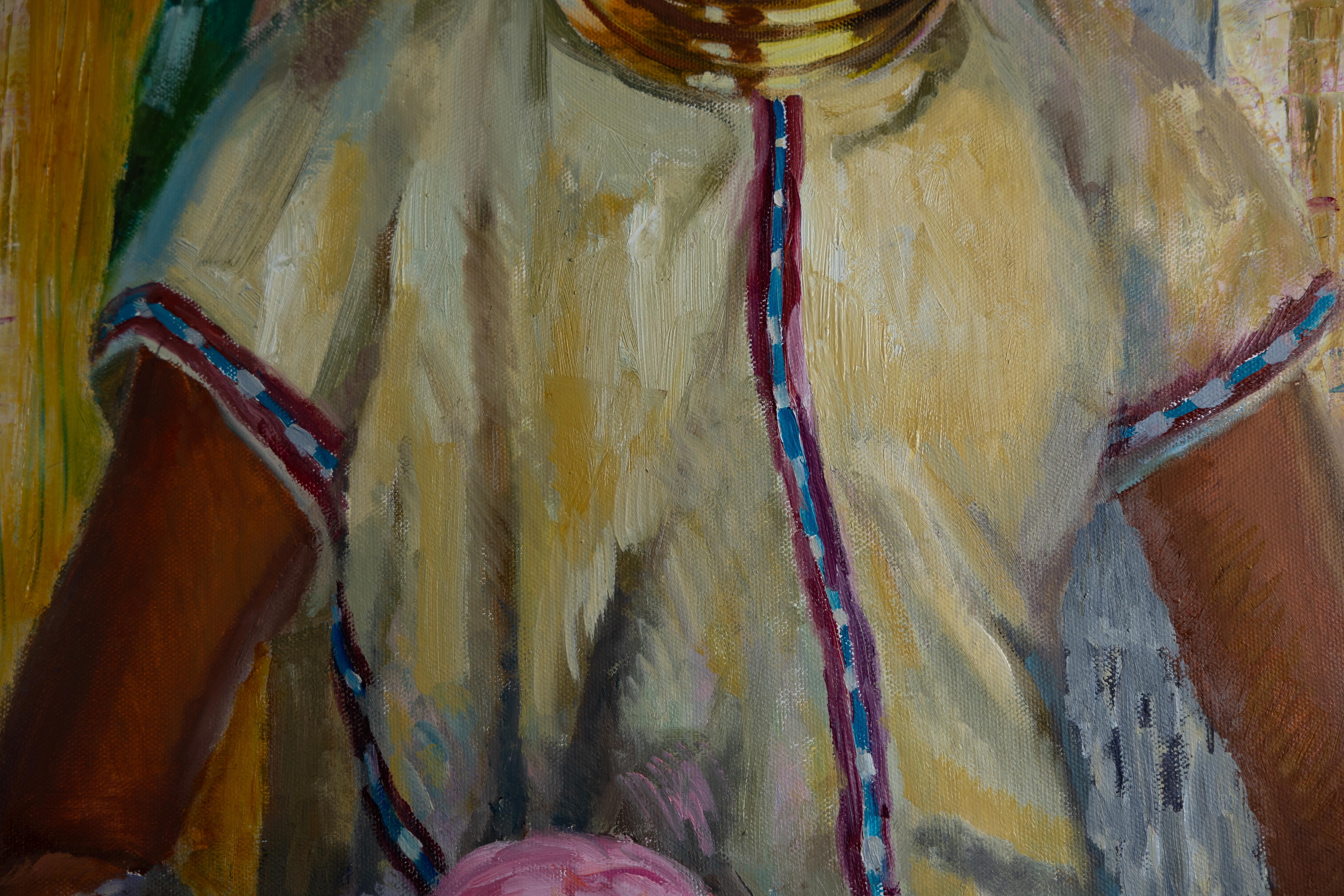 Girl from the Karen people. Portrait of a child. National costume. For Sale 4