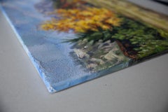 Golden Autumn. Landscape Paintings acrylic, impressionism, horizontal, mountains