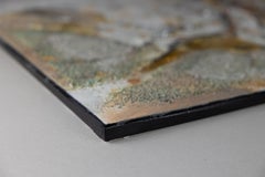 Golden Bird. Semi-abstract, horizontal, Japandi, Wabi-Sabi, Shabby Chic