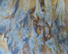 Golden Chrysanthemum. Nude, Japandi, Wabi-Sabi, Shabby Chic