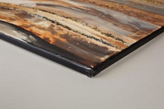 Golden Current. Abstrakter Expressionist, vertikal, abstraktes Interieur, groß, gold