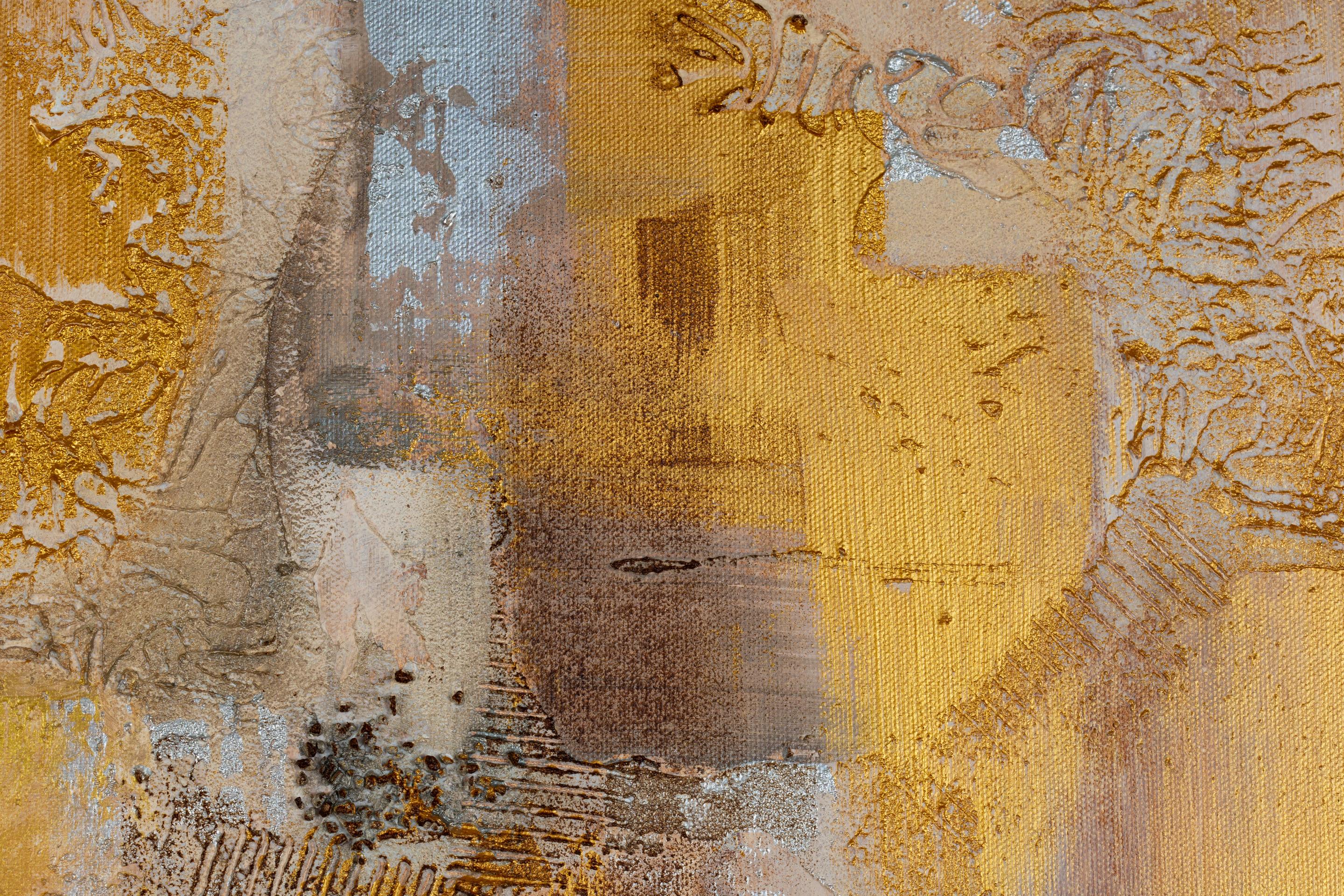 Resplandor Dorado. Horizontal, abstracto, pintura interior, gran formato, dorado, negro en venta 11