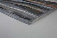 Golden River. Horizontal, abstract, interior painting, large format, gold