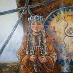 Grande-fille d'un Shaman Koryak. Portrait d'un enfant. Costume National.
