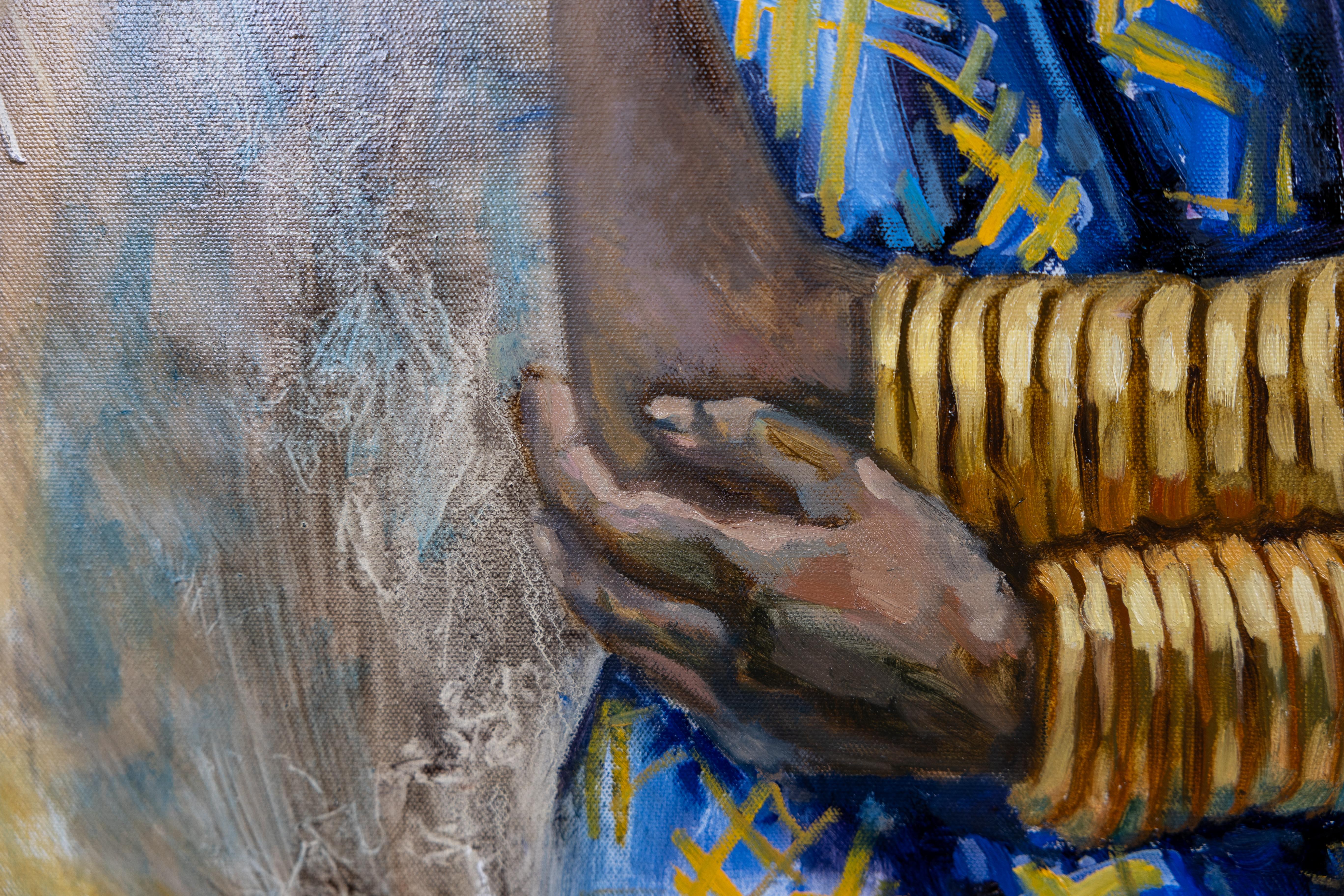 Nieta de la Sacerdotisa. Retrato de un niño en traje nacional. Afrika en venta 8