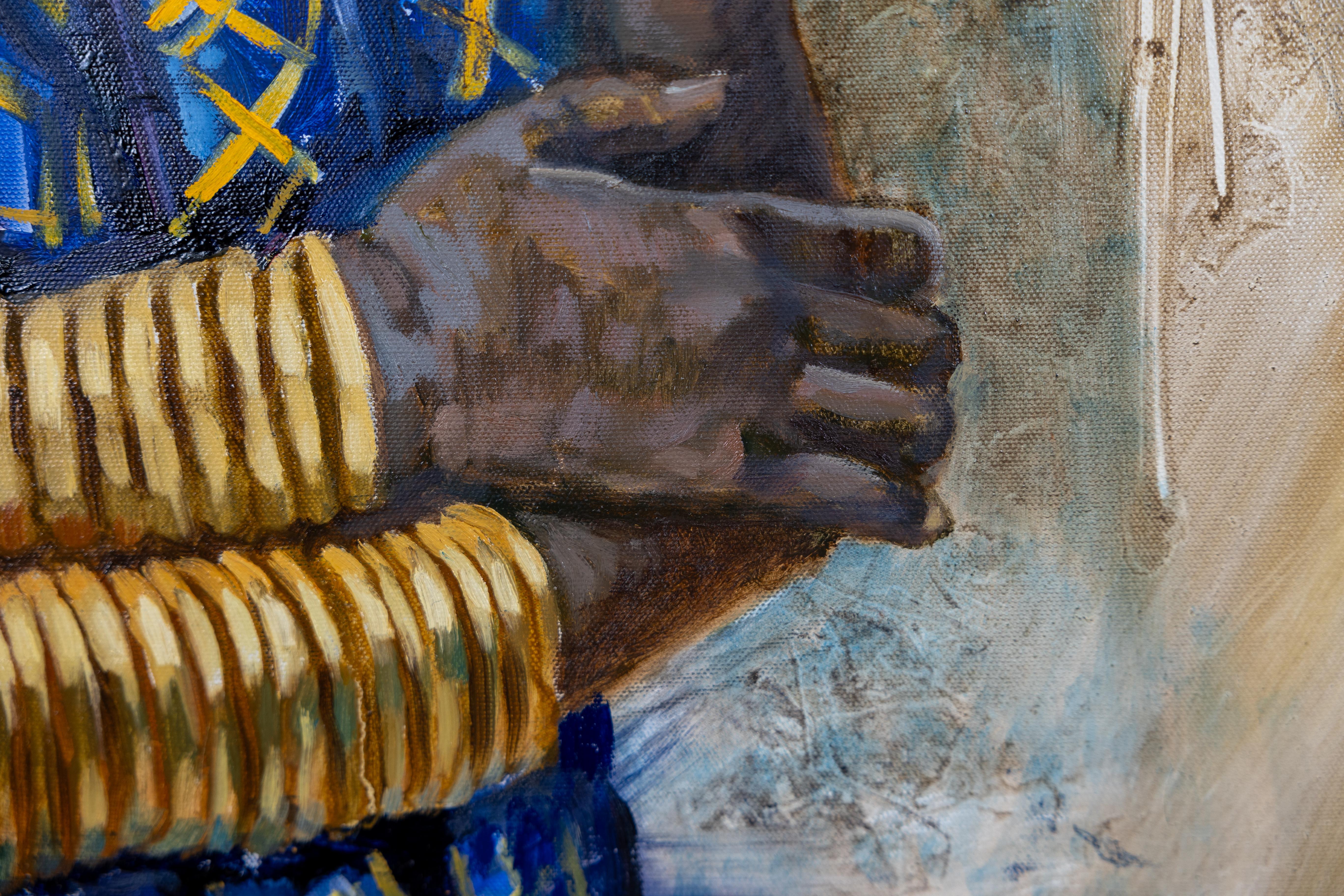 Nieta de la Sacerdotisa. Retrato de un niño en traje nacional. Afrika en venta 9