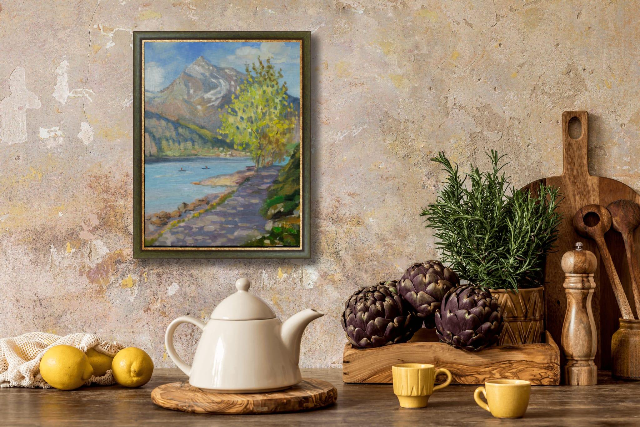 Ferien am Walensee. Landschaft, Natur, See, Frühling, Impressionismus, vertikal im Angebot 5