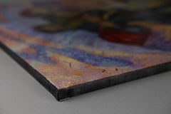 Horse. Oil painting, figurative, vertical, about God, father, child.