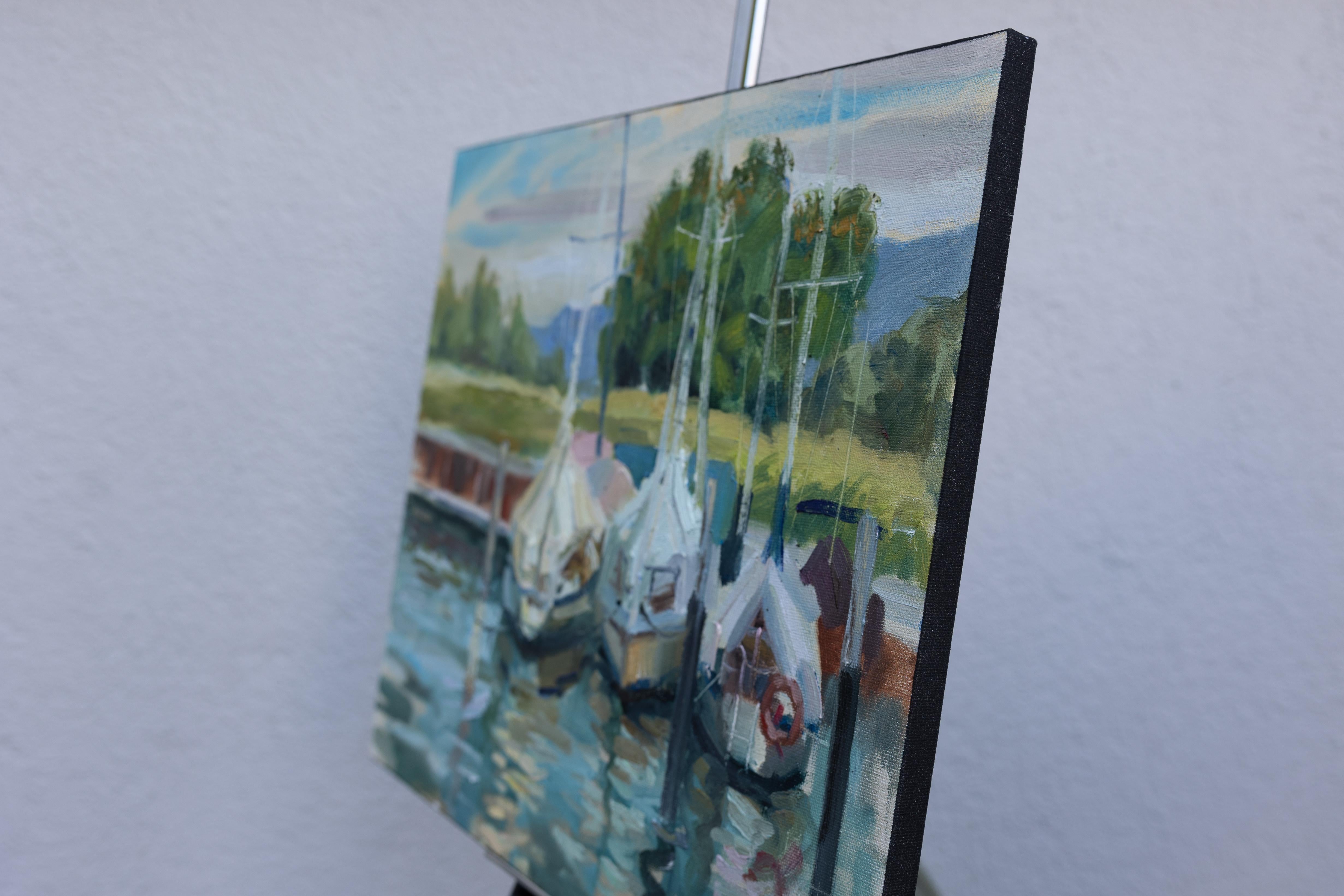 Impressionistic landscape oil painting 
